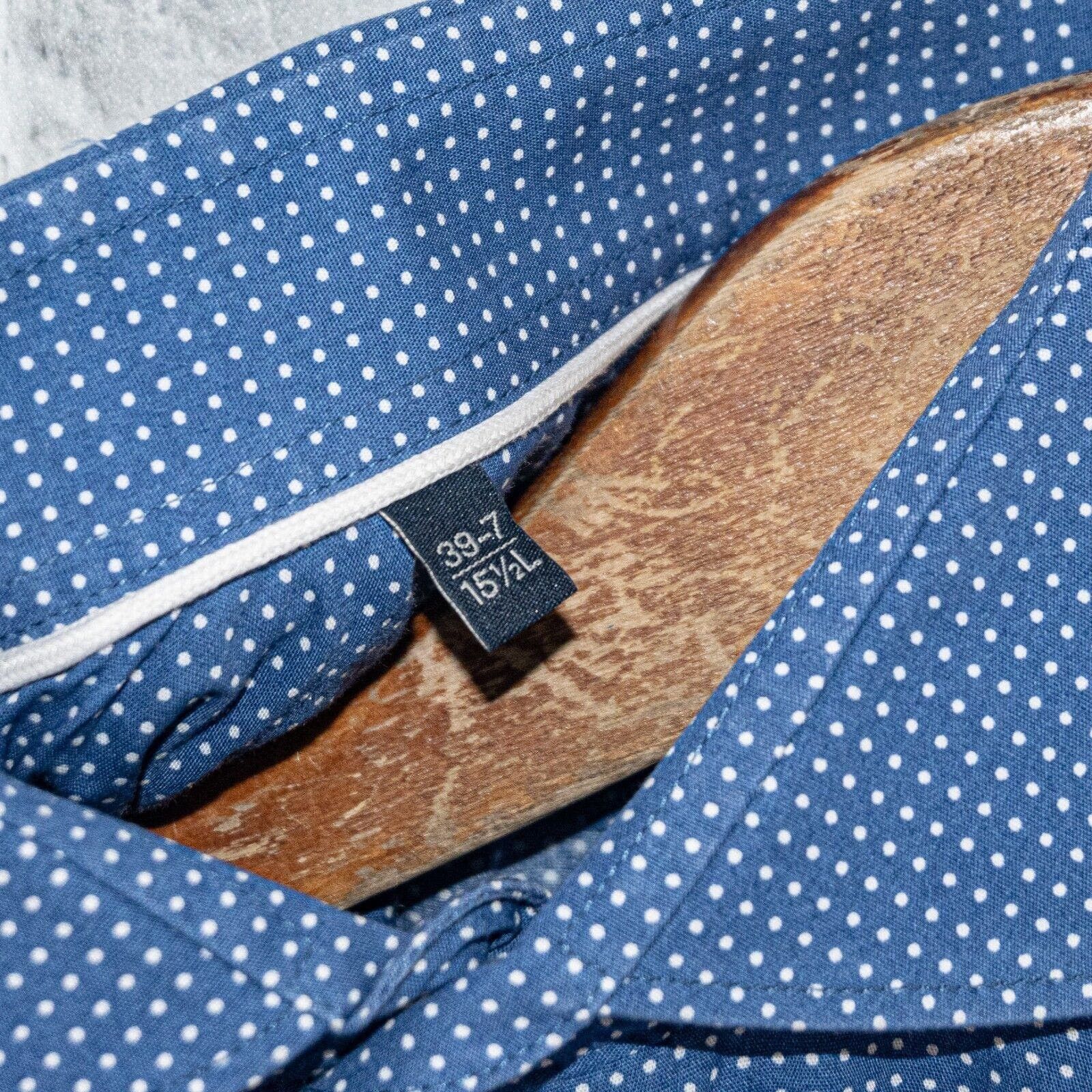 Suitsupply SUITSUPPLY Spread Collar Dress Shirt in Blue mini Polka dot ...