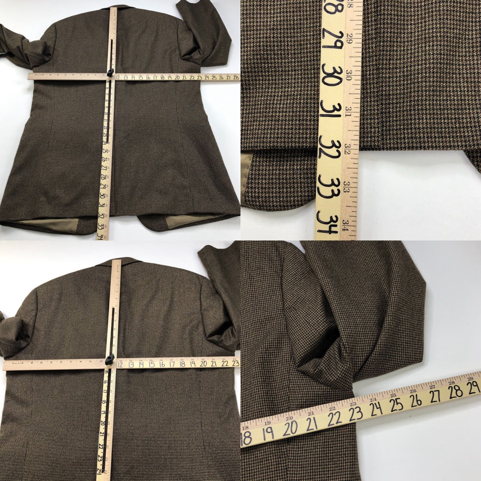 Ralph Lauren Lauren Ralph Lauren Green Label Sport Coat Jacket Houndstooth Polyester Men Regular 44L Brown Notch Lapel Four-Button Two-Button Front Size US S / EU 44-46 / 1 - 9 Thumbnail