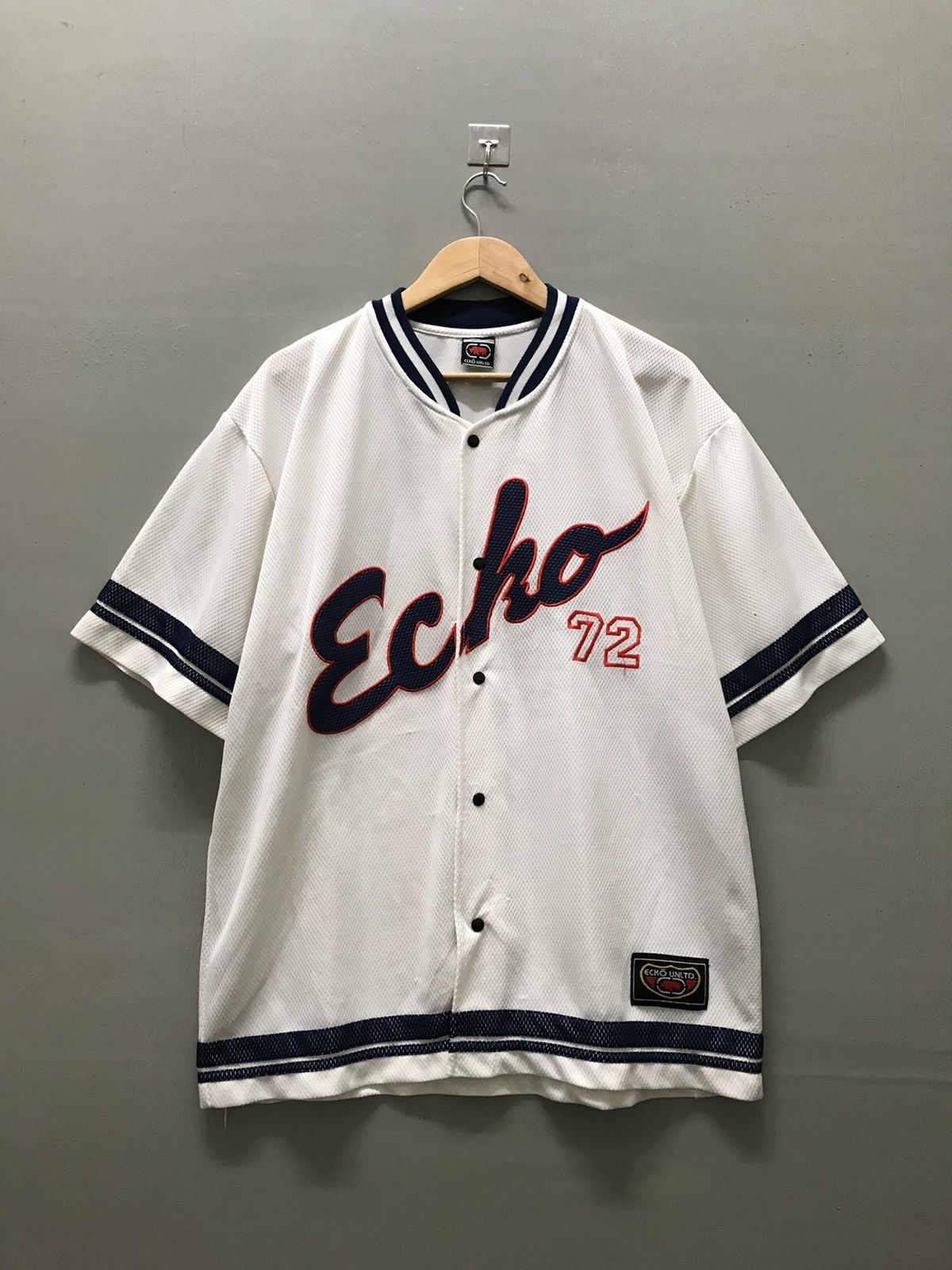 image of Ecko Unltd Button Hip Hop Jersey in White, Men's (Size Large)
