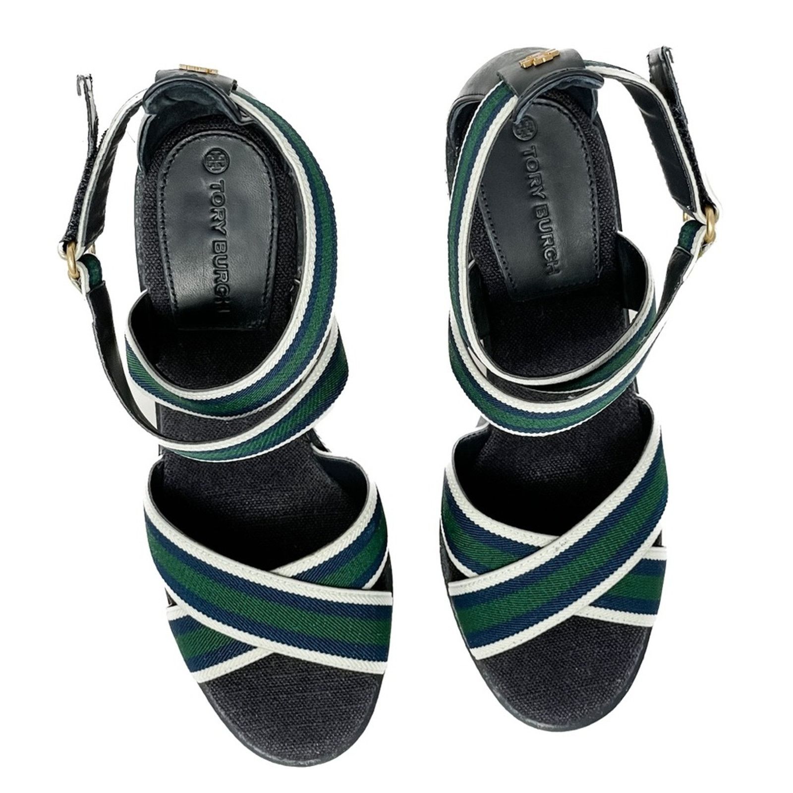 Tory Burch Tory Burch Frieda Stripe Canvas Leather Espadrilles size 9.5 Size US 9.5 / IT 39.5 - 4 Thumbnail