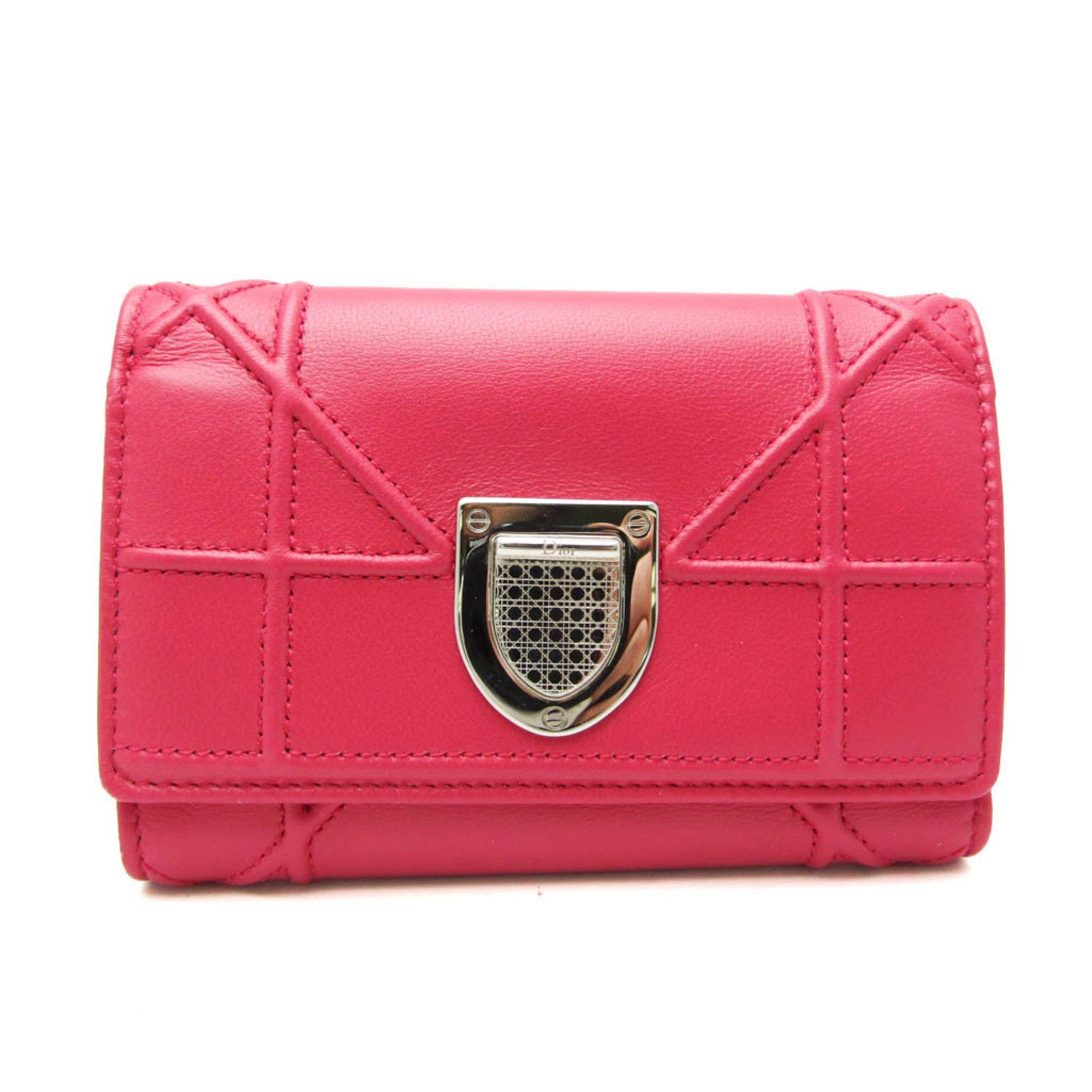 Dior Christian Dior DIORAMA S0617PNAG Women's Leather Wallet (tri-fold) Pink Size ONE SIZE - 1 Thumbnail