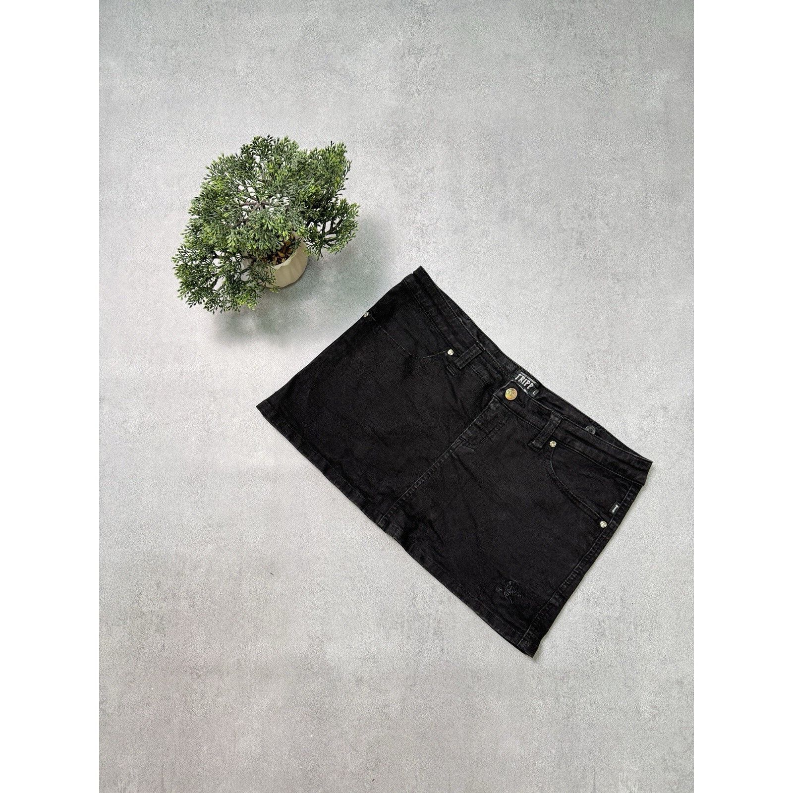 Vintage Tripp NYC Mini Skirt Size L Black Avant Garde Goth