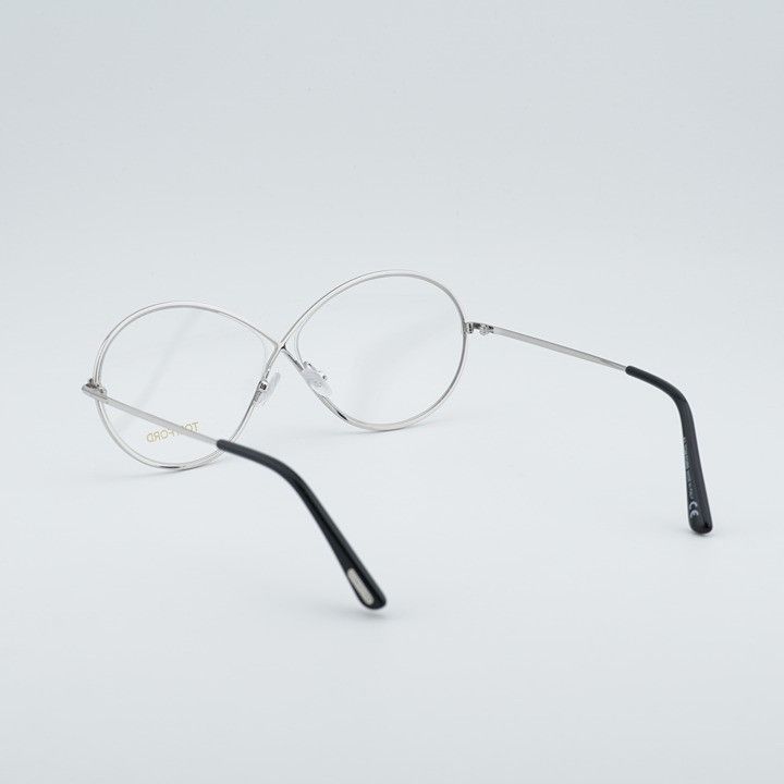 Tom Ford Tom Ford FT5517 018 Eyeglasses Shiny Rhodium 58mm Oval Frame Size ONE SIZE - 8 Thumbnail