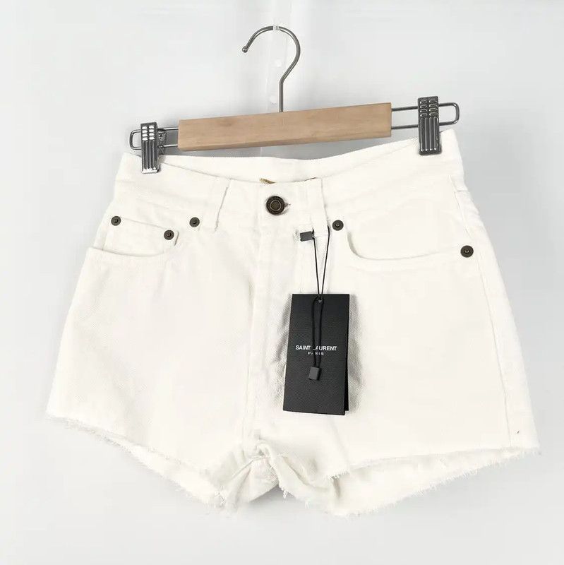 Yves Saint Laurent Saint Laurent White Summer Women's Shorts 0089 Size 22" - 1 Thumbnail