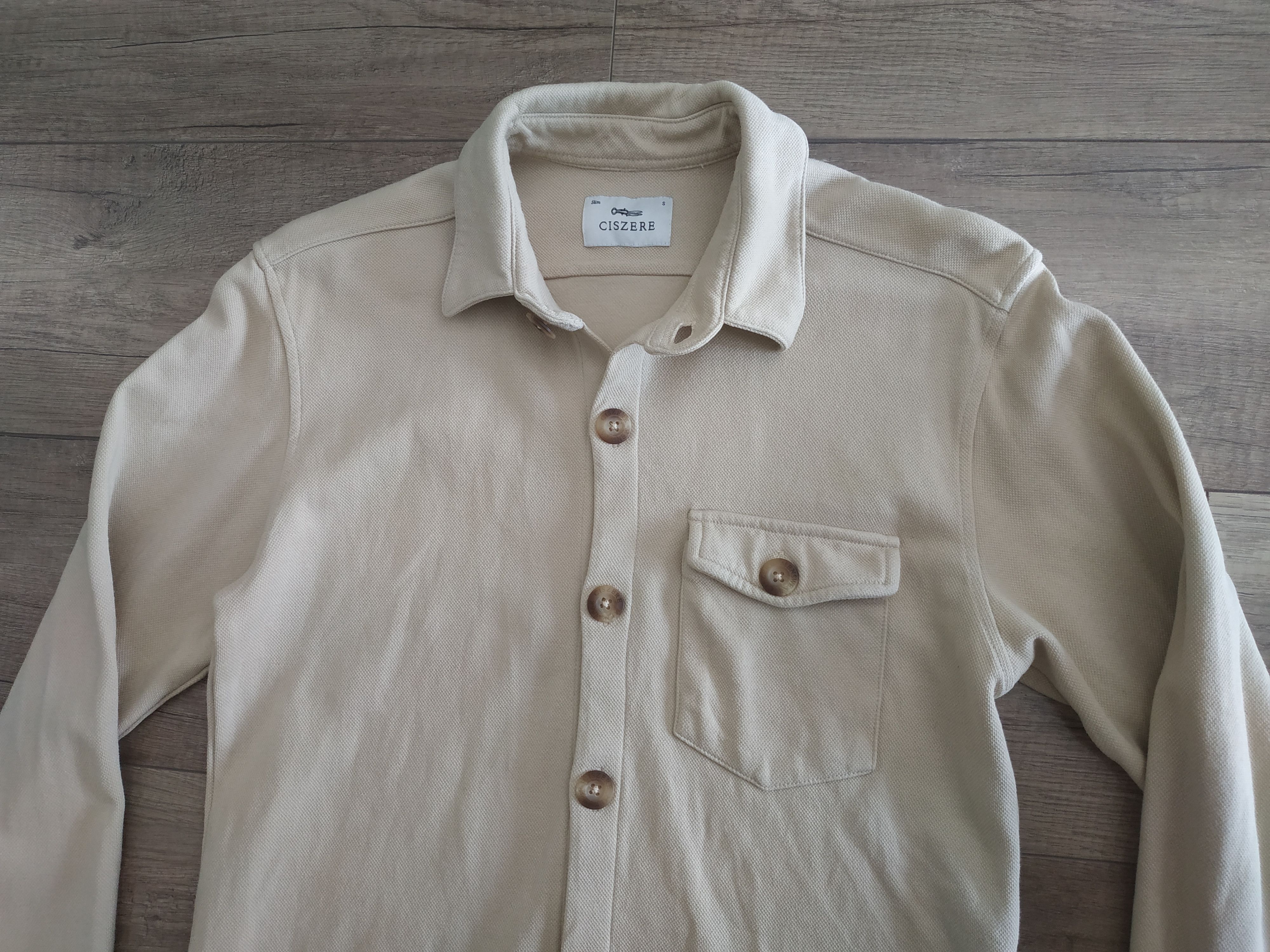 Designer CISZERE Beige Men's Button Up Shirt, s. SMALL Size US S / EU 44-46 / 1 - 3 Thumbnail
