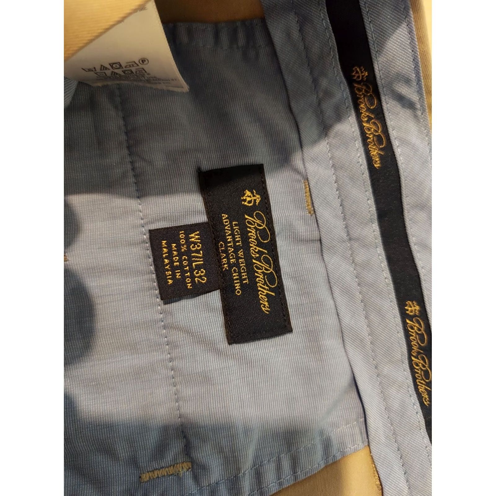 Brooks Brothers Mens Brooks Brothers Khaki Pants Chino Trouser Cotton Dress 37x32 Beige Size US 37 - 3 Thumbnail