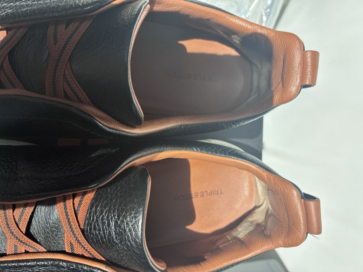 Ermenegildo Zegna Zegna black leather triple stitch uk 11.5 eu 45.5 Size US 12.5 / EU 45-46 - 2 Thumbnail