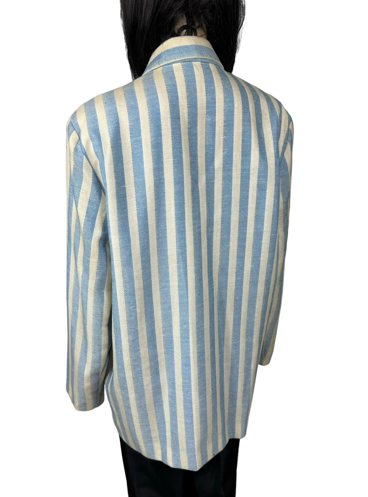 Ganni Ganni Striped Double-Breasted Linen-Cotton Blazer size M Size M / US 6-8 / IT 42-44 - 10 Thumbnail