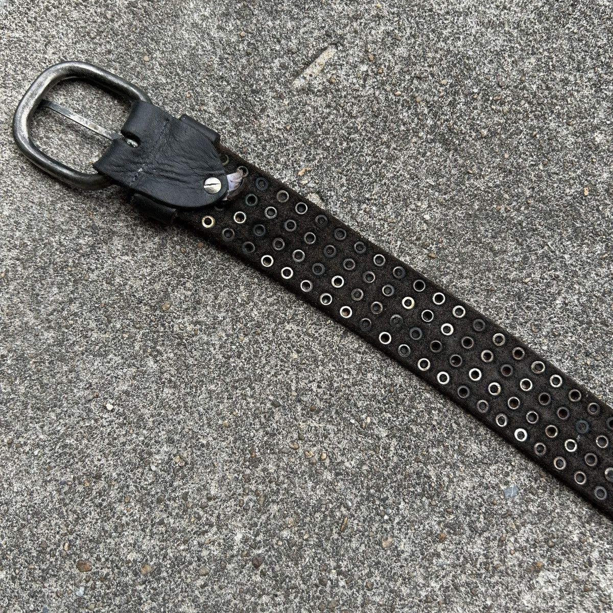 Genuine Leather Vintage studded leather belt Black (Kapital Style) Size ONE SIZE - 12 Thumbnail