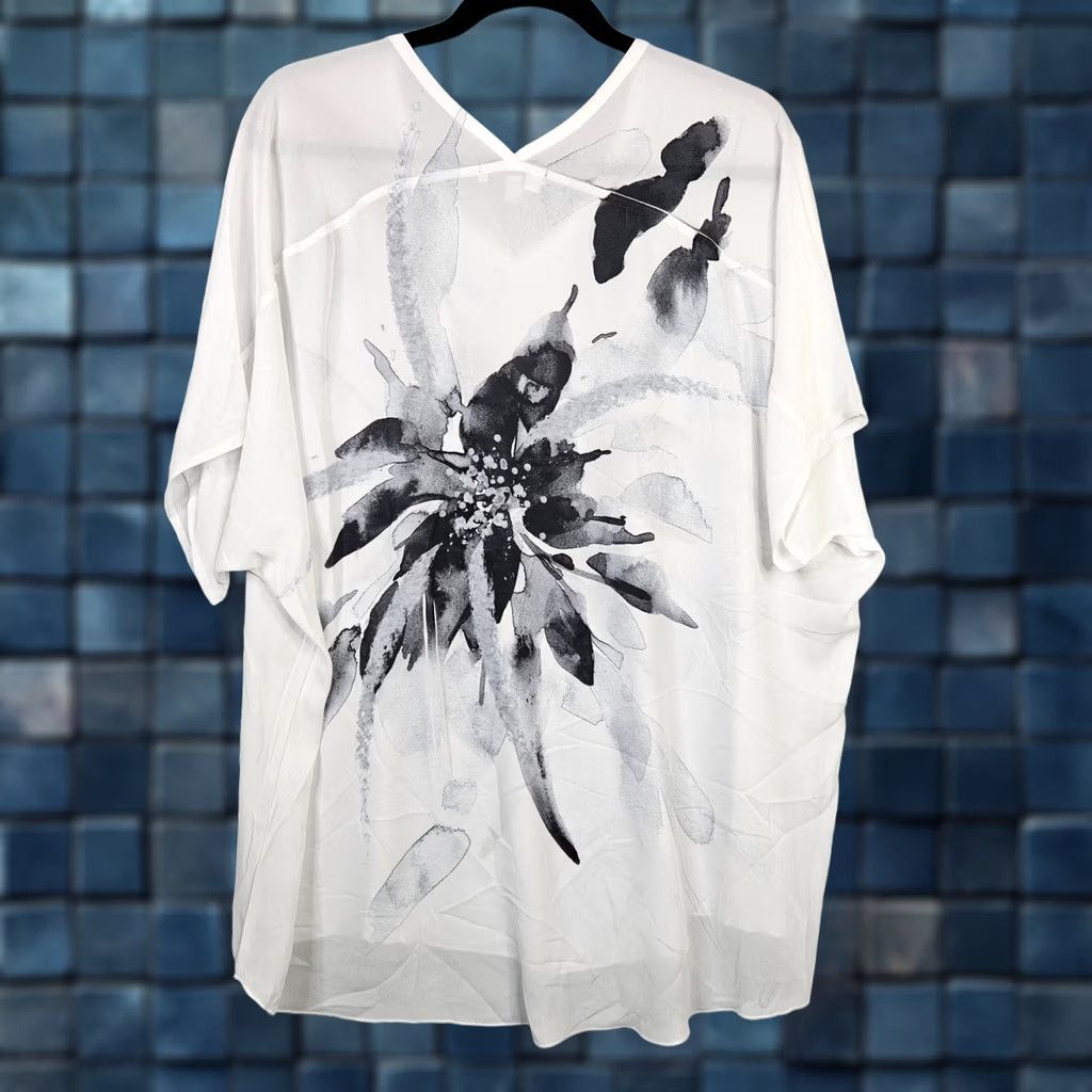 Doublet Jess & Jane Women’s Blouse Floral Short Sleeve V-Neck XL Multicolor Shirt Regular Fit Women Size XL / US 12-14 / IT 48-50 - 1 Thumbnail