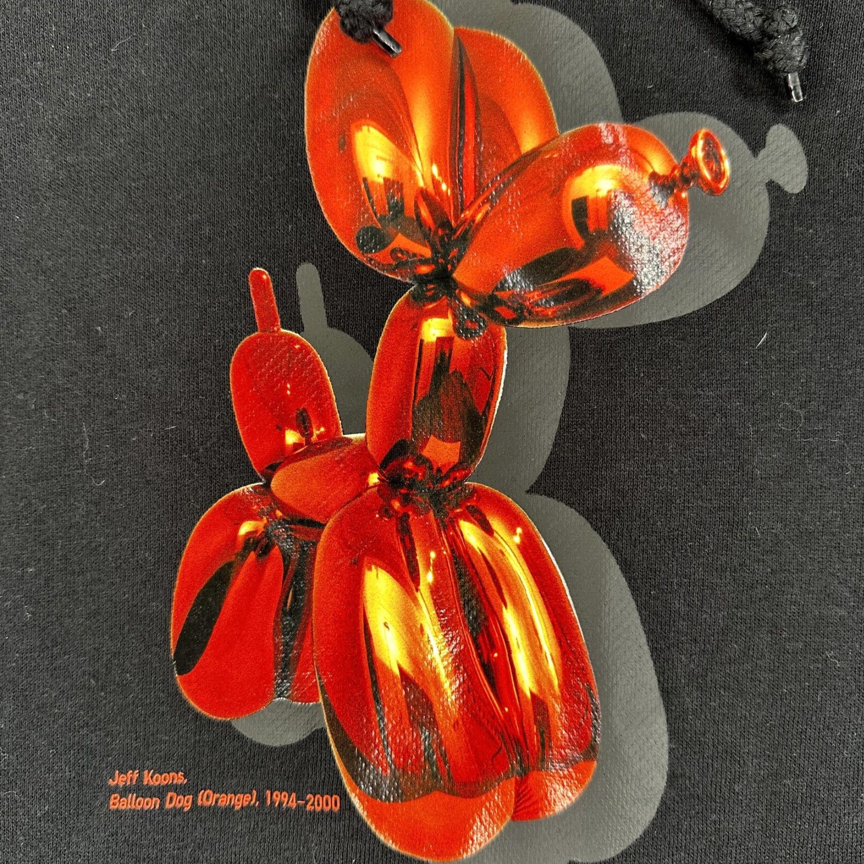 Uniqlo Uniqlo UT Hoodie Mens XL Black Graphic Print Hooded Pockets Jeff Koons Balloon Dog Orange Size US XL / EU 56 / 4 - 3 Thumbnail