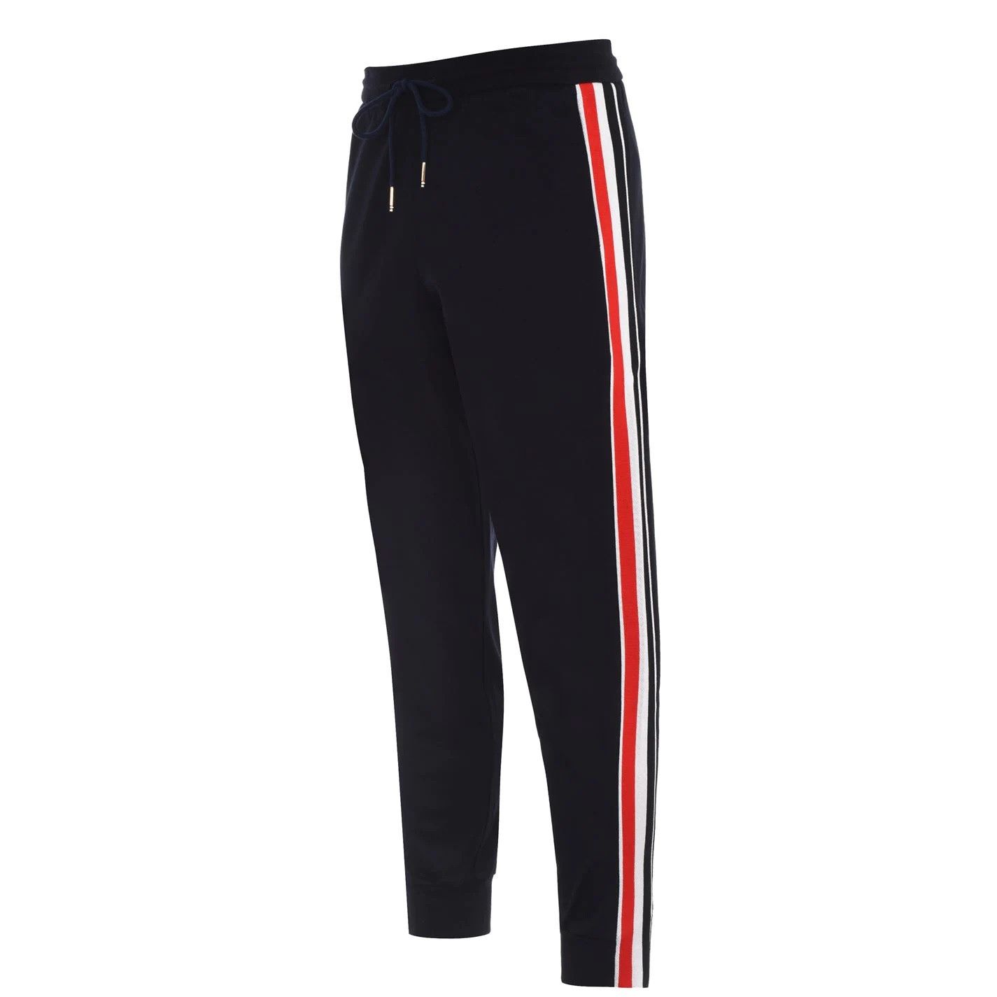 image of Thom Browne Interlocking Rwb Stripe Track Pants Size 3 L in Navy, Men's