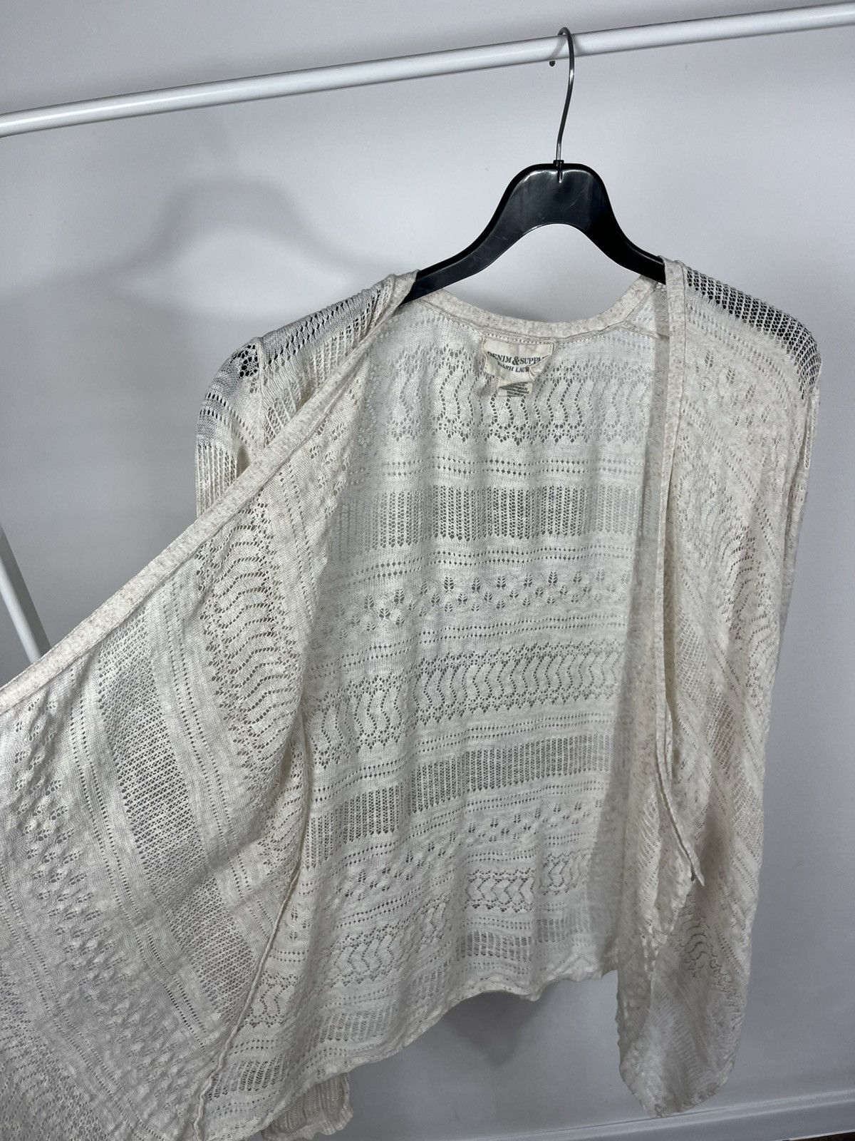 Denim & Supply Ralph Lauren Ralph Lauren Denim & Supply Lace Knit Cardigan Cream M Size M / US 6-8 / IT 42-44 - 4 Thumbnail