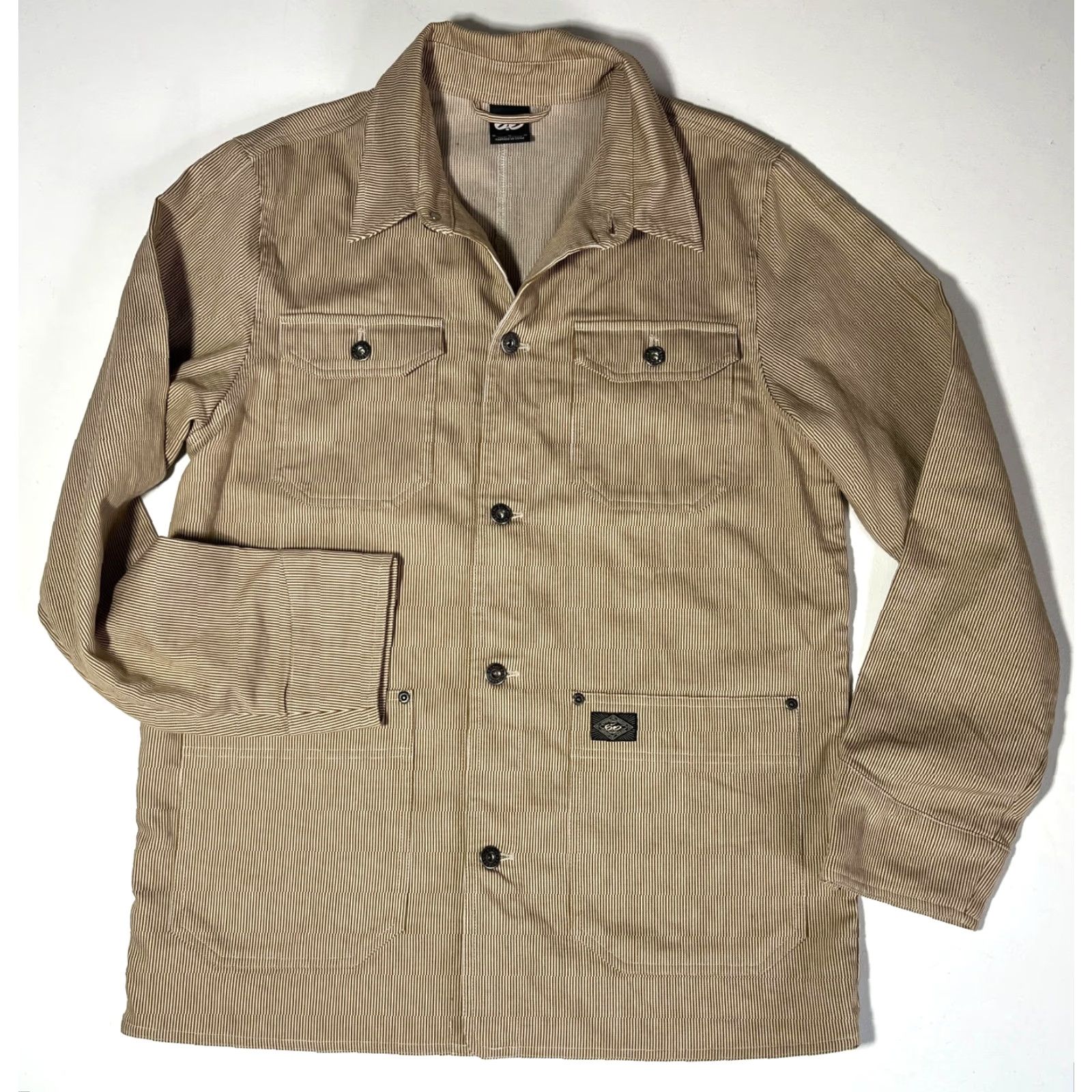 Nike Nike Vintage Men’s Jacket Skateboarding 6.0 Chore Sample Sz M Beige Striped Mid-Length Button Pocketed Size US M / EU 48-50 / 2 - 4 Thumbnail