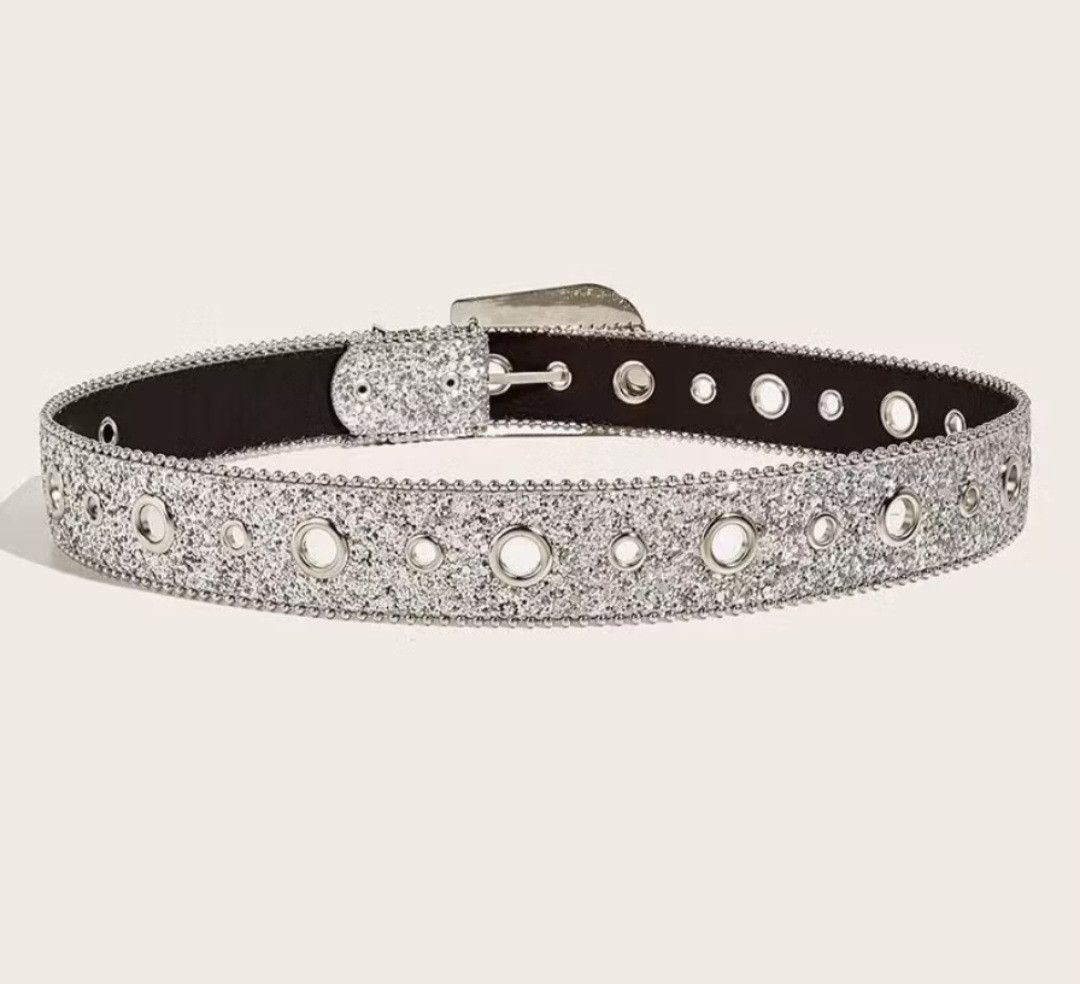 Japanese Brand Sparkling western Athenic artificial gemstones belt Size ONE SIZE - 5 Thumbnail