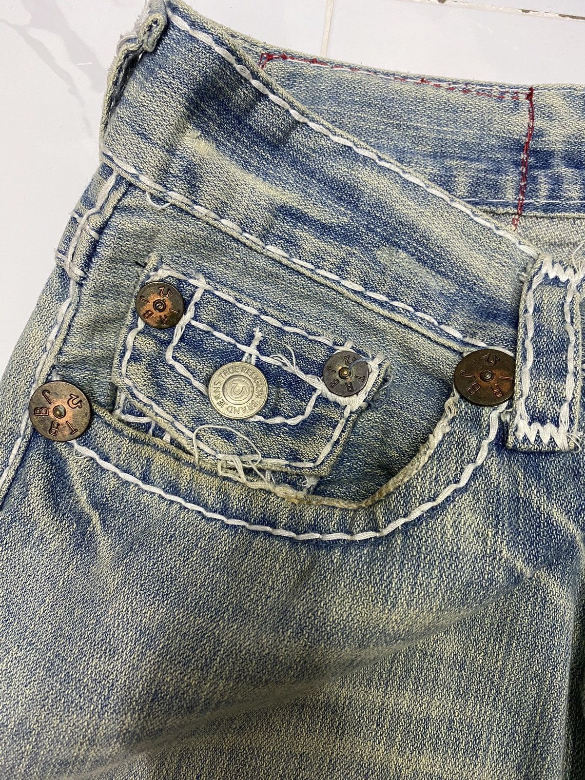 If Six Was Nine × Japanese Brand × True Religion 🔥BAGGY TRUE RELIGION DISTRESSED DENIM JEANS Size US 33 - 10 Thumbnail