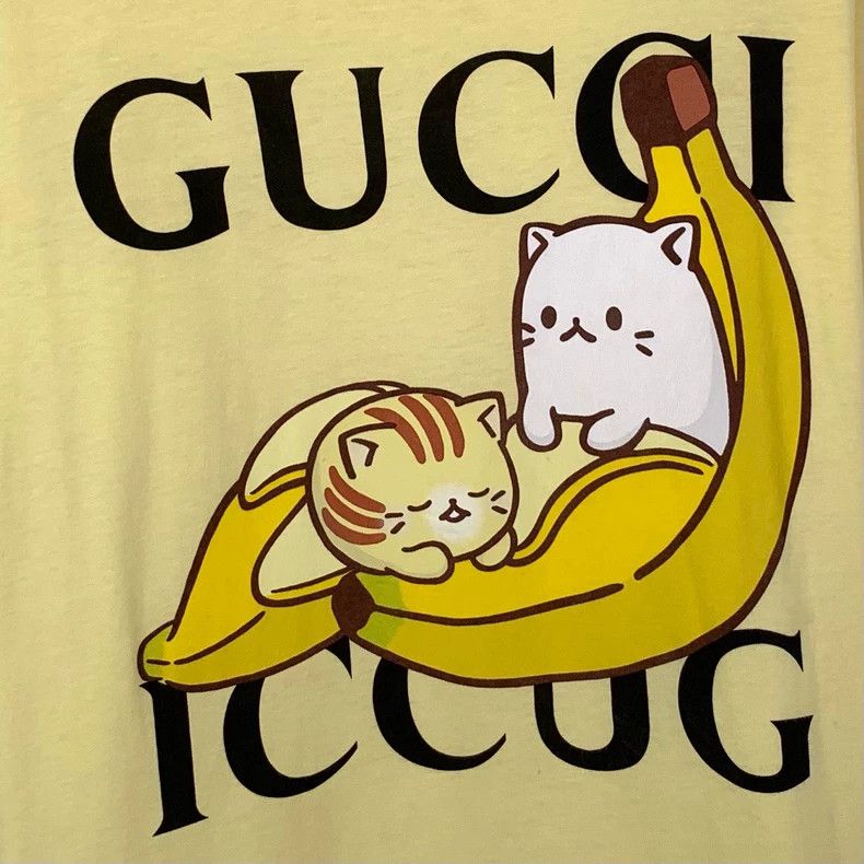 Gucci Gucci Bananya co-branded logo banana cat printed round neck Size US XS / EU 42 / 0 - 5 Thumbnail