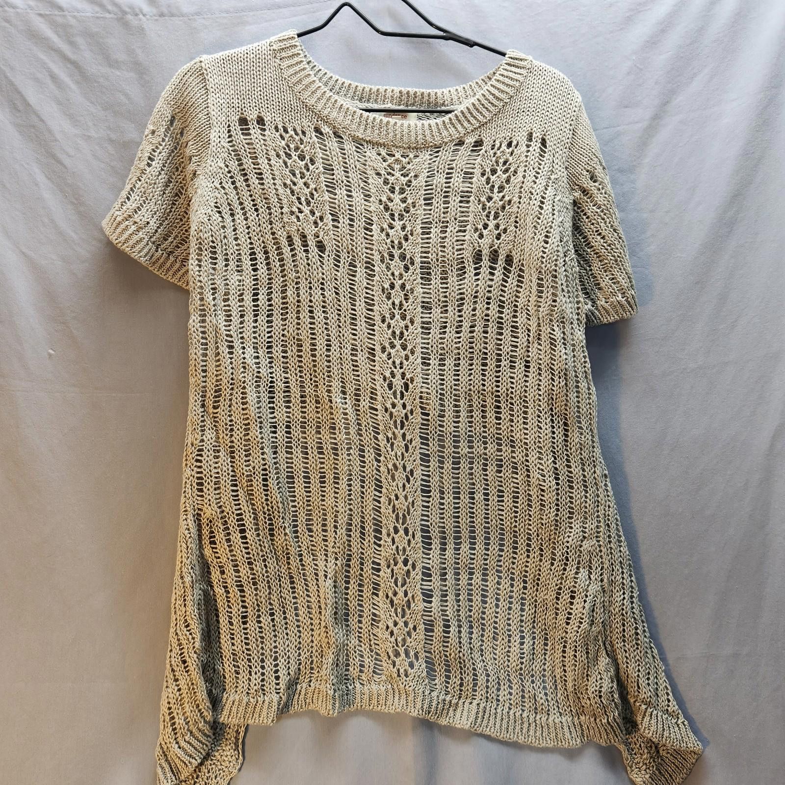 Sundae School Sundance Long Sleeve Linen Crochet Style Top Size Large Size L / US 10 / IT 46 - 1 Thumbnail