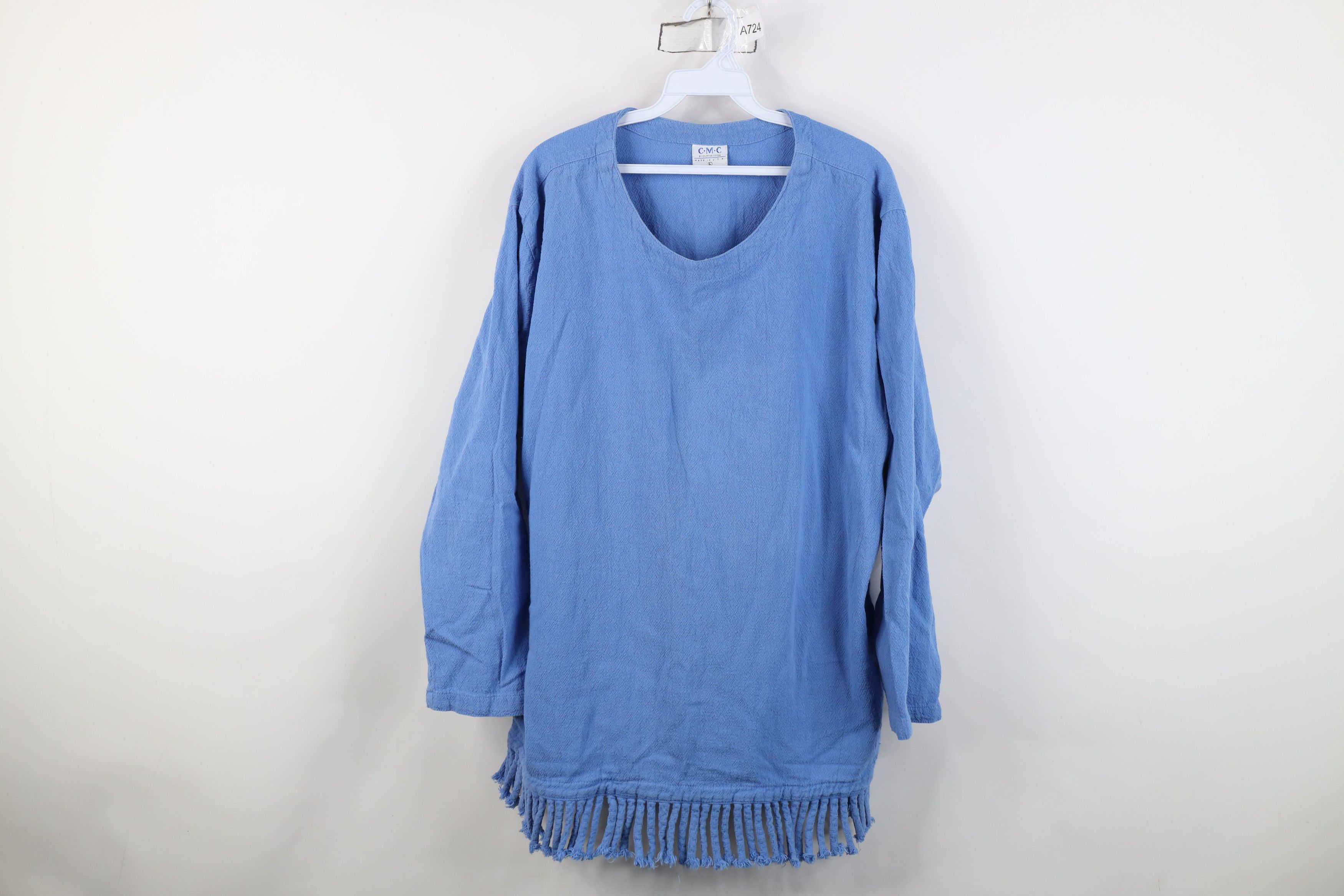 Vintage Vintage 90s Lagenlook Gauzy Cotton Long Sleeve T-Shirt US Size L / US 10 / IT 46 - 1 Thumbnail