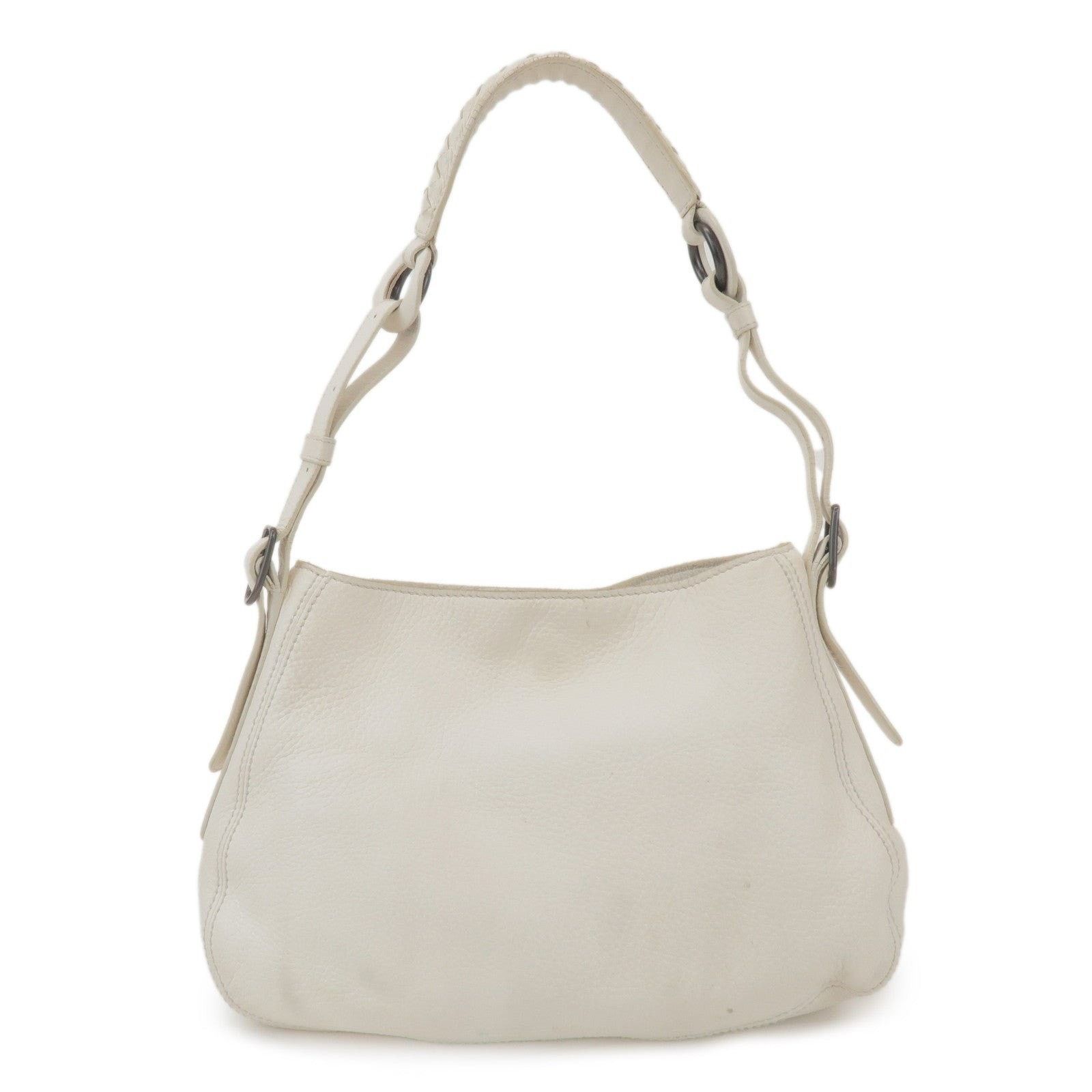 Bottega Veneta Bottega Veneta Cervo Leather Shoulder Bag White Size ONE SIZE - 1 Thumbnail