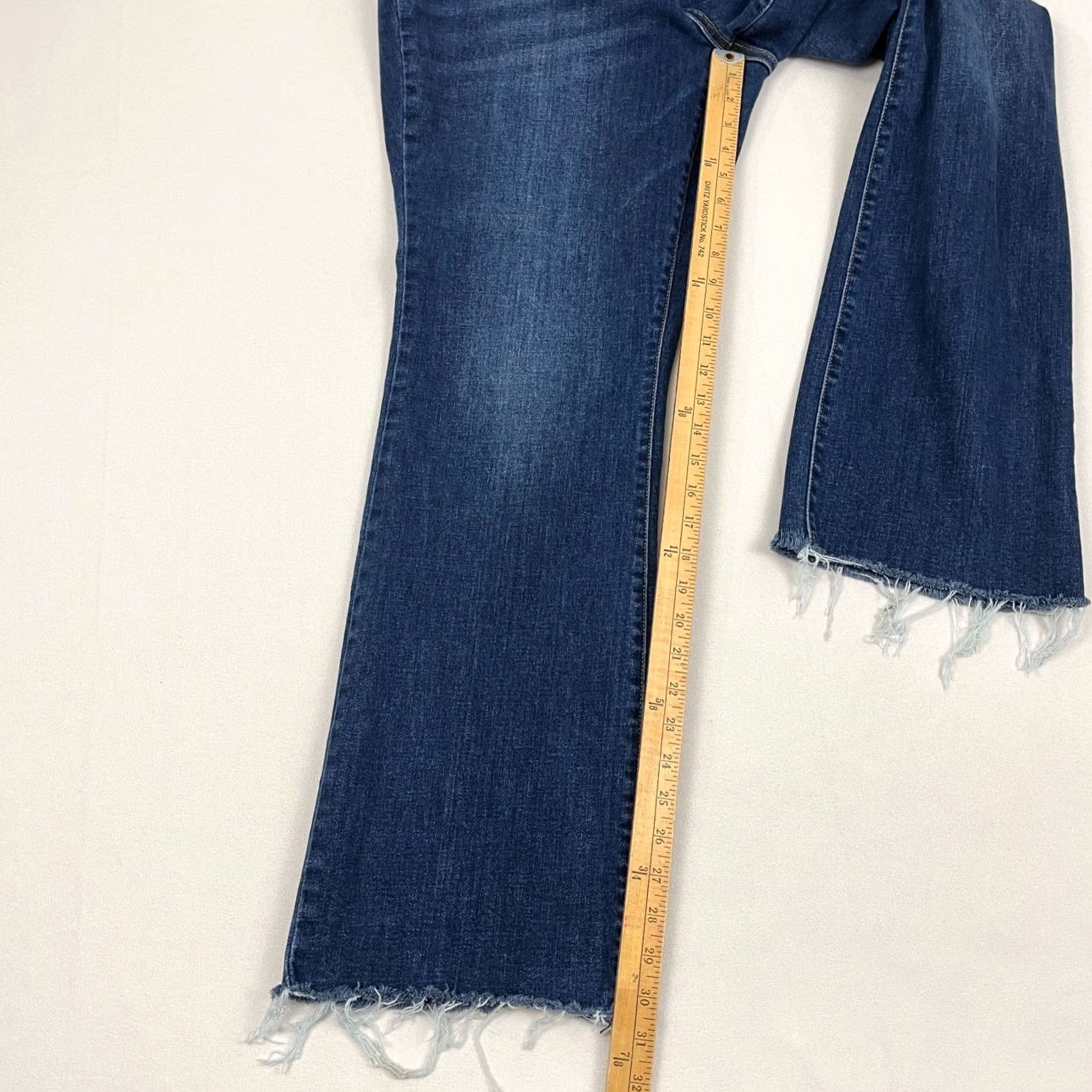Denime Judy Blue Jeans Size 16W Boot Cut Blue Denim Stretch Frayed Hem Casual Jeans Women 16W Blue Denim Judy Blue Womens Jeans Size 38" / US 16 / IT 52 - 5 Thumbnail