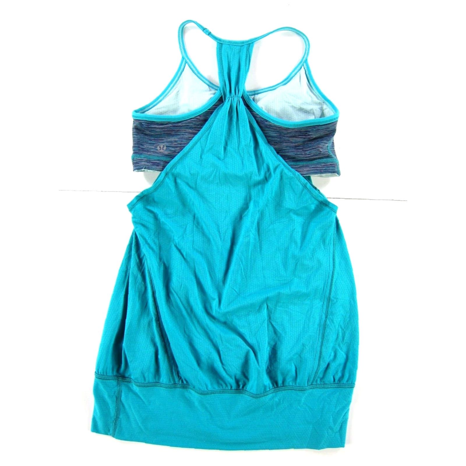 Lululemon Lululemon Blue Purple Stripe Sport Bra Racerback Yoga Run Workout Tank Top S-M - Womens Size S / US 4 / IT 40 - 2 Thumbnail
