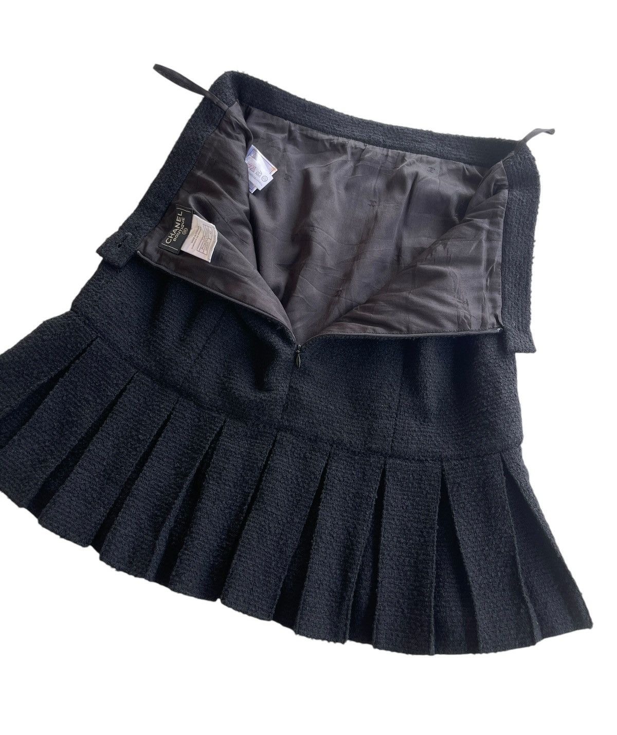 Chanel FW1997 Chanel Wool Bouclette Black Skirt Size 28" / US 6 / IT 42 - 3 Thumbnail