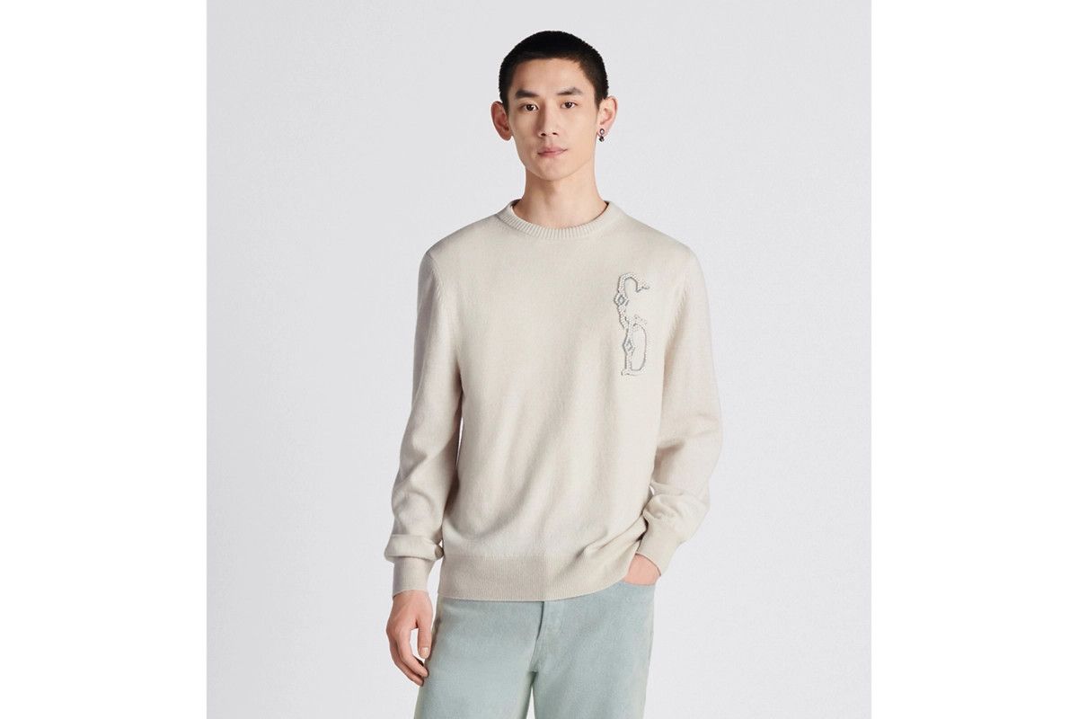 Dior o1bcso1str0125 Sweater with CD Interlaced Signature in White Size US L / EU 52-54 / 3 - 4 Thumbnail