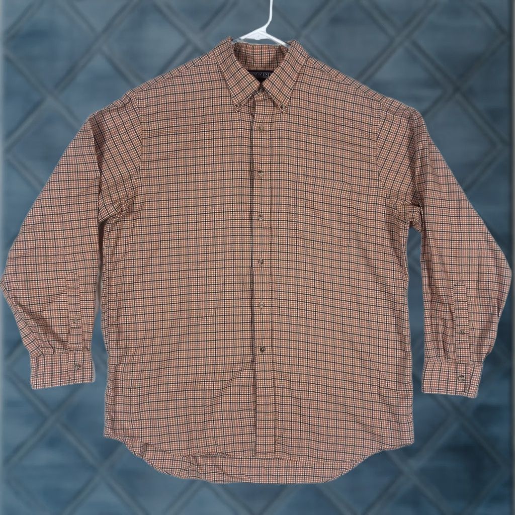 Lands' End Lands’ End Mens Plaid Long Sleeve Button-Down Shirt Size 17-35 Orange Cotton Shirt Mens Regular XS? Size US XL / EU 56 / 4 - 1 Thumbnail