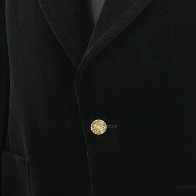 Paolo Gucci o1s1wg110225 Velvet Formal Jacket in Black Size US L / EU 52-54 / 3 - 3 Thumbnail