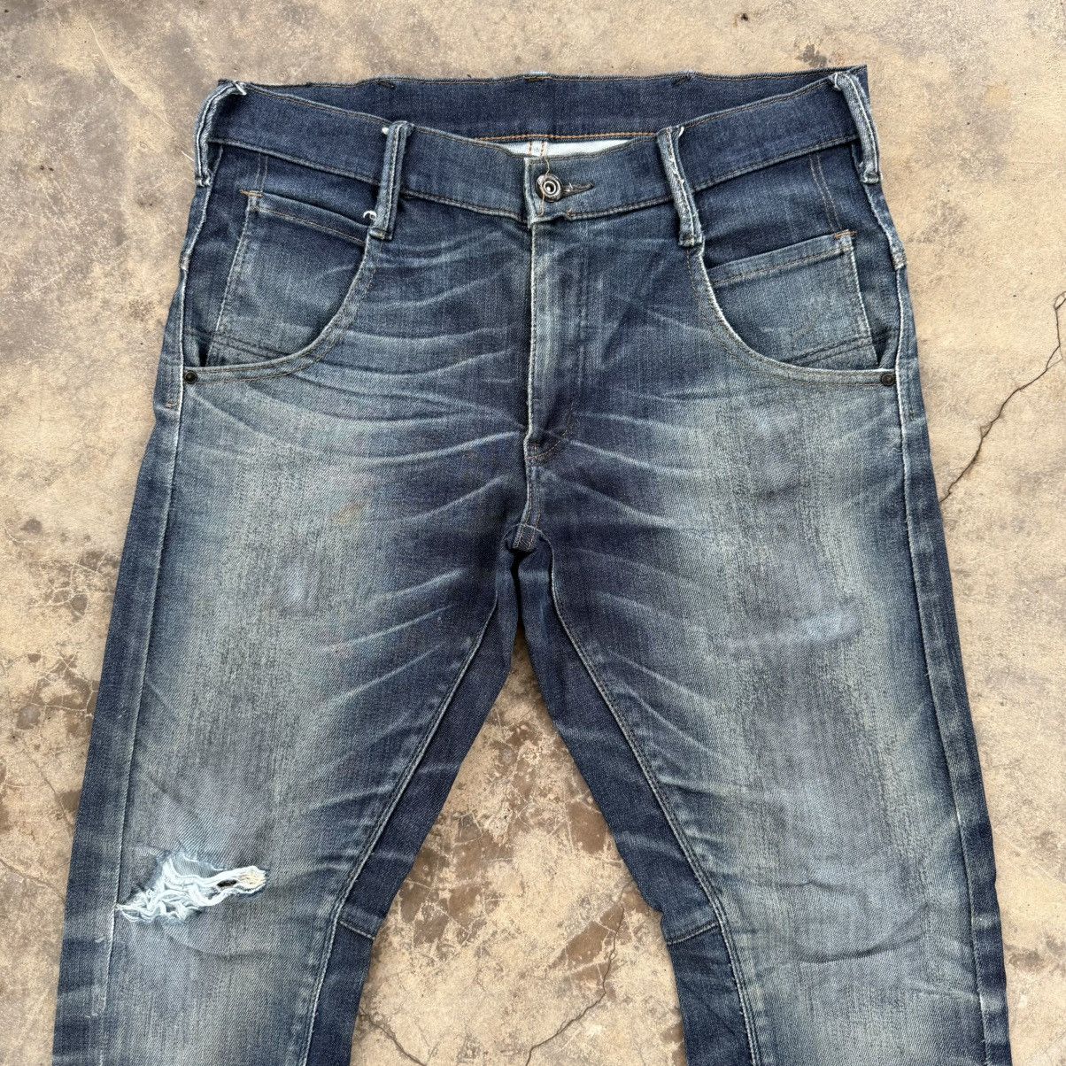 Edwin VINTAGE EDWIN JERSEY FADED RIPPEP JEAN DENIM PANTS Size US 34 / EU 50 - 4 Thumbnail