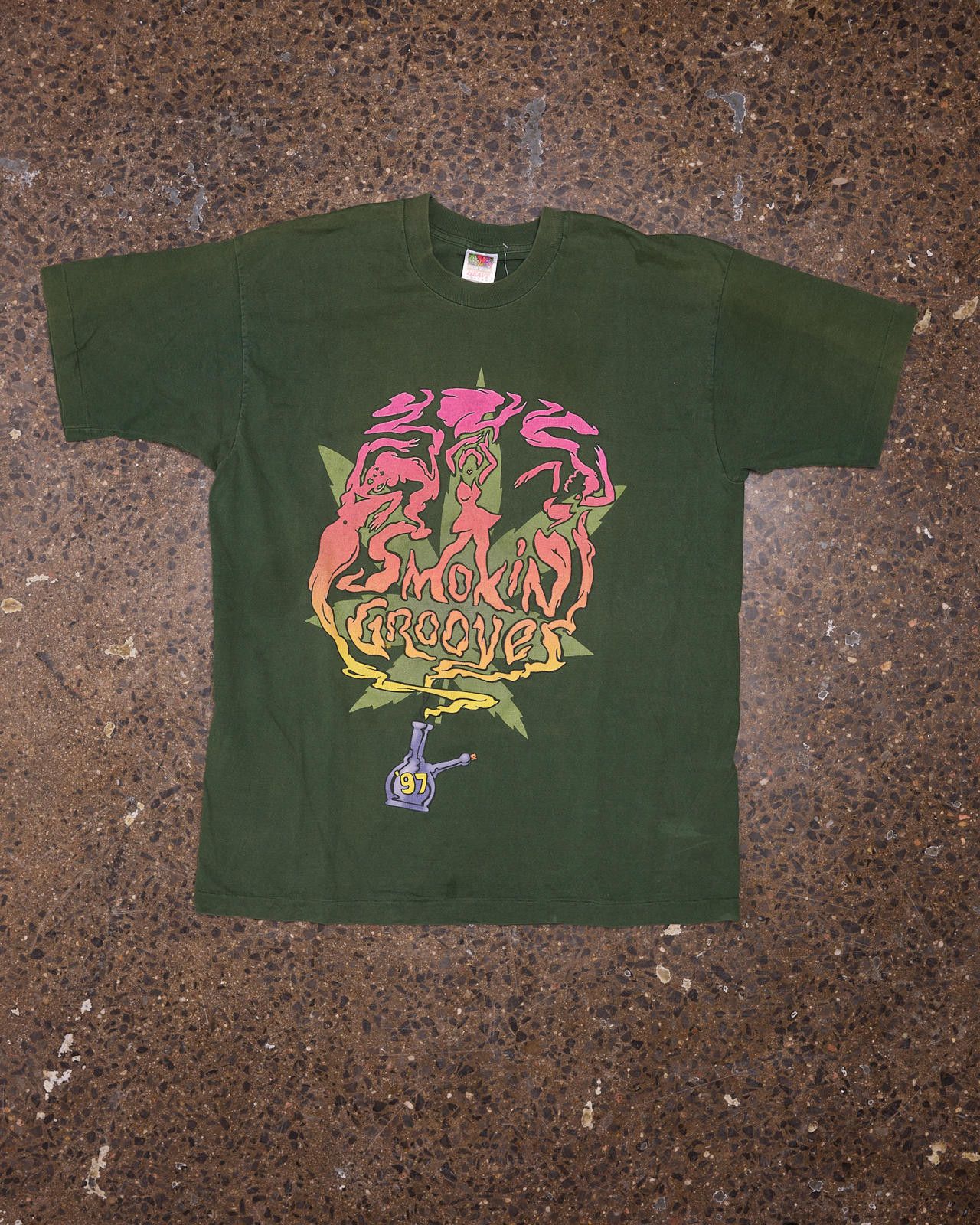 Fruit Of The Loom Vintage Smokin' Grooves Concert T-Shirt - Green Size US L / EU 52-54 / 3 - 1 Thumbnail