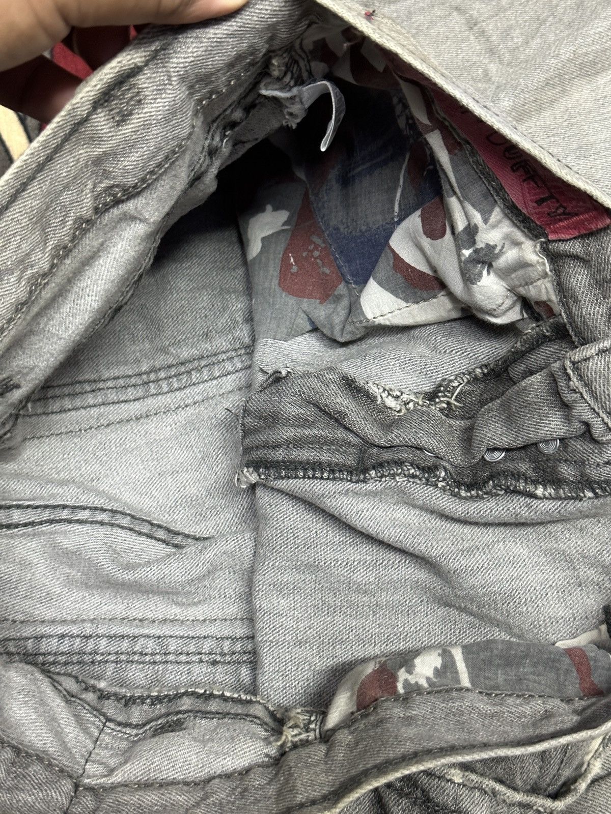 Affliction × Japanese Brand Distrssed Faded🔥Vtg Y2K Keanan Duffty Denim Affliction Style Size US 31 - 8 Thumbnail