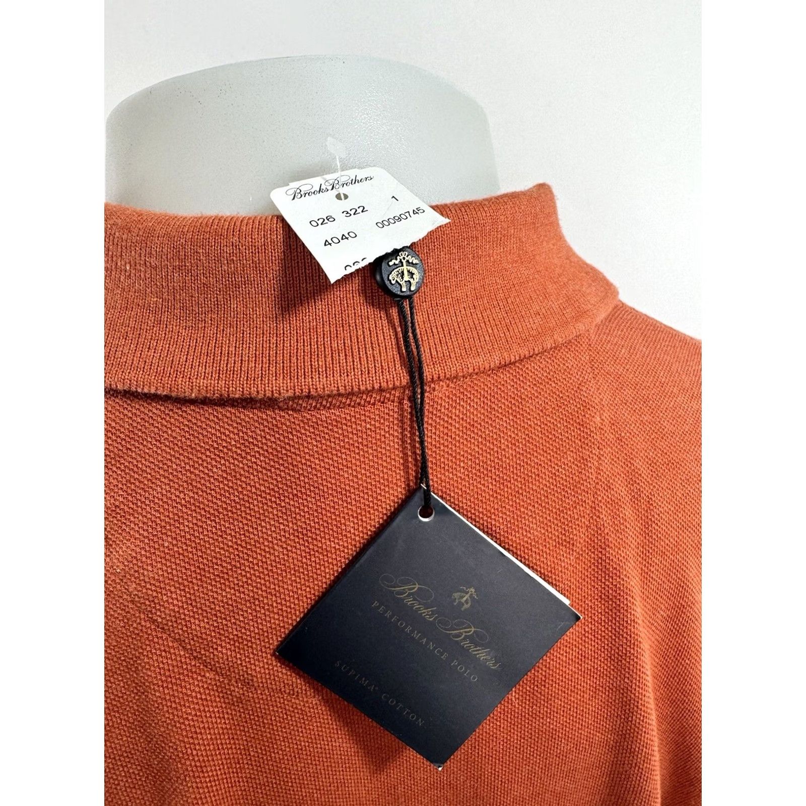 Brooks Brothers BROOKS BROTHERS - Performance Polo Collared Mens L Orange Sweater Shirt Size US L / EU 52-54 / 3 - 4 Thumbnail