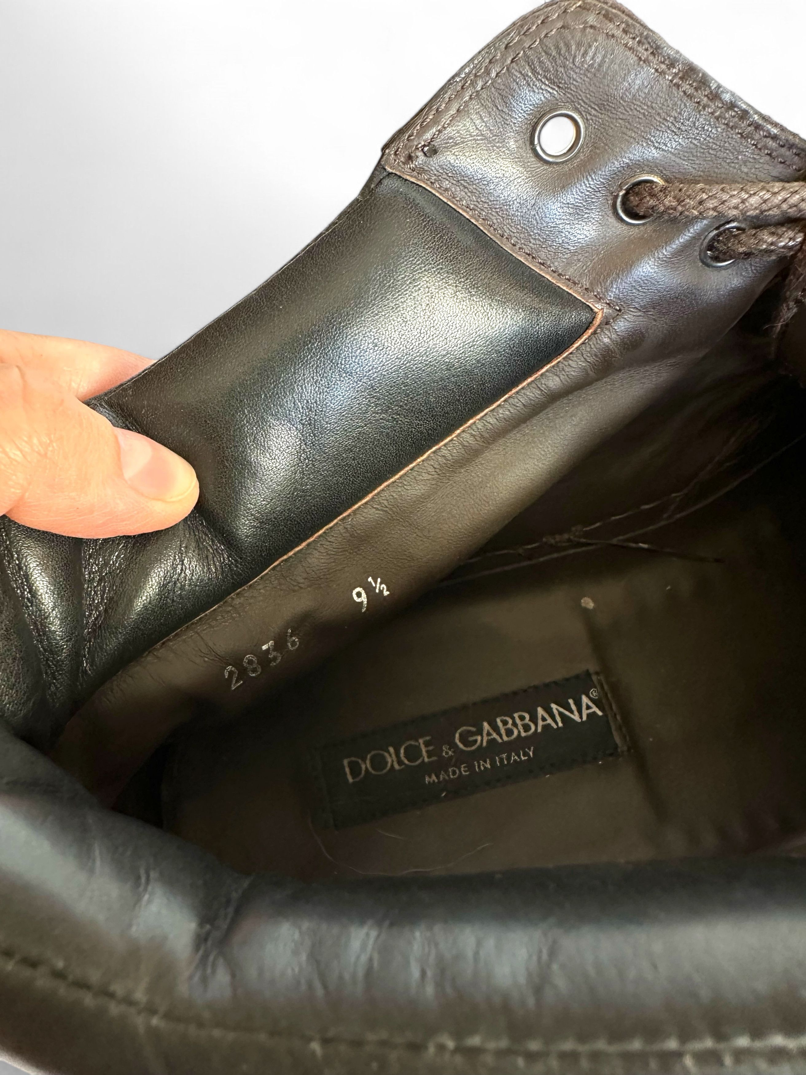 Dolce & Gabbana Main Line Dolce & Gabbana Leather Lace Up Boots Size US 10.5 / EU 43-44 - 9 Thumbnail