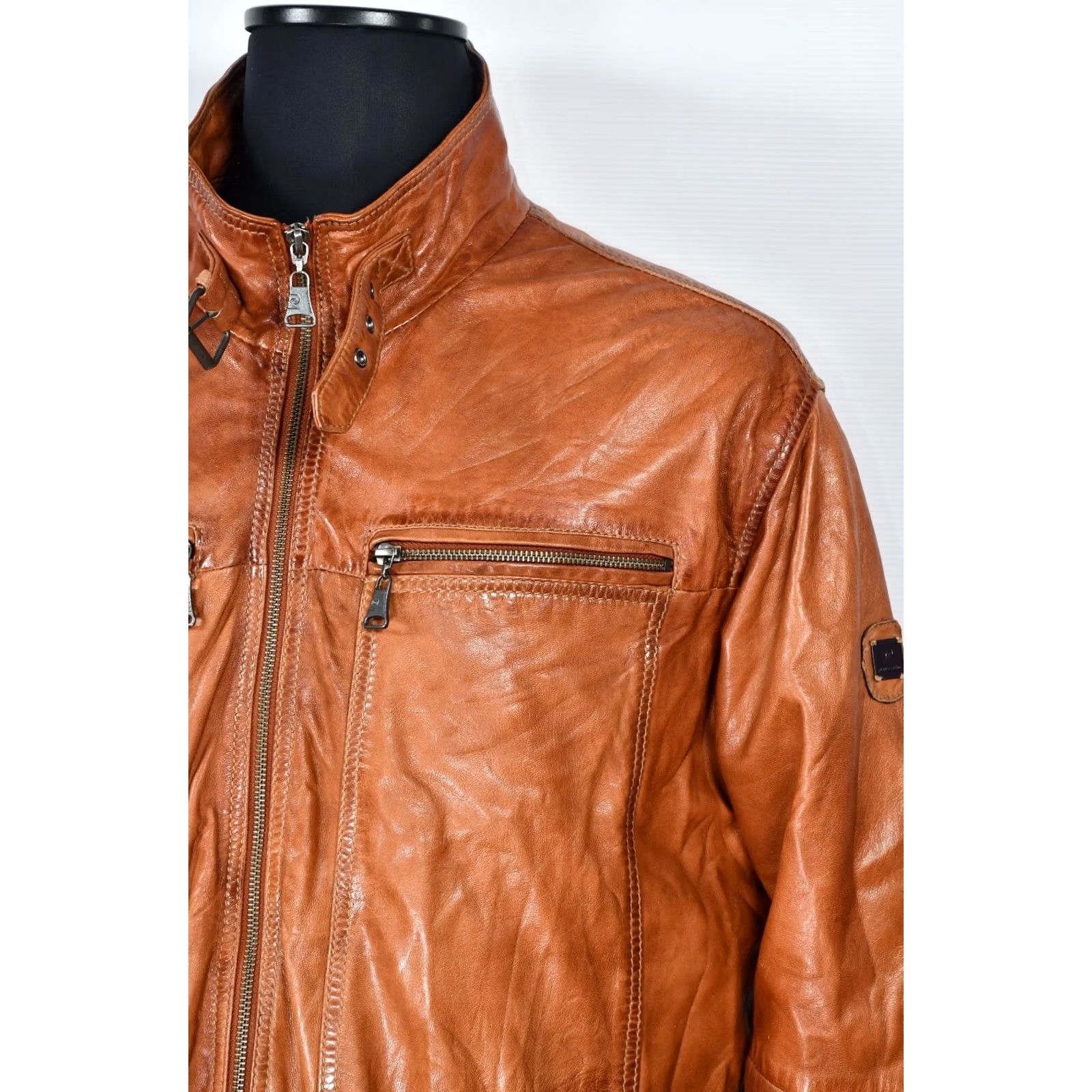 Pierre Cardin Pierre Cardin Paris Jacket Leather 58/49R Mens Orange Burnt Leather Jacket Regular XL? Size US M / EU 48-50 / 2 - 5 Thumbnail
