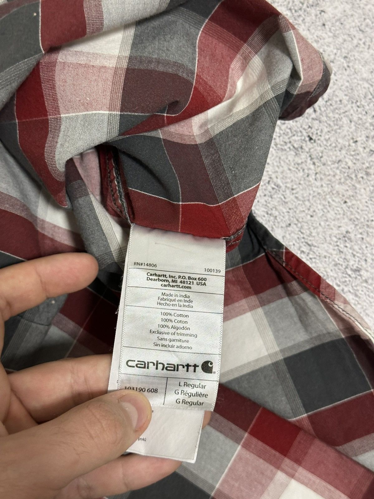 Carhartt Carhartt Essential Plaid Open Collar Long Sleeve Shirt Logo Size US L / EU 52-54 / 3 - 12 Thumbnail