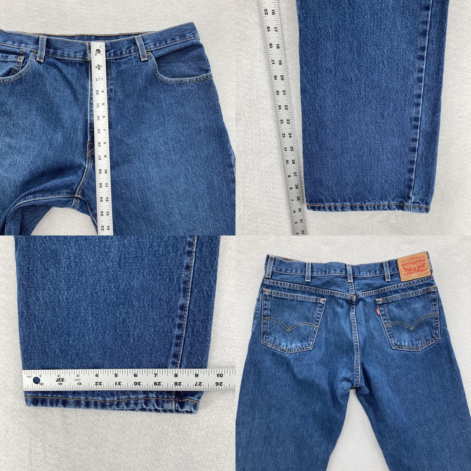 Levi's Levi's 517 Jeans Mens 36x30 Blue Medium Wash Bootcut Denim Five Pocket Red Tab Jeans Size US 36 / EU 52 - 8 Thumbnail