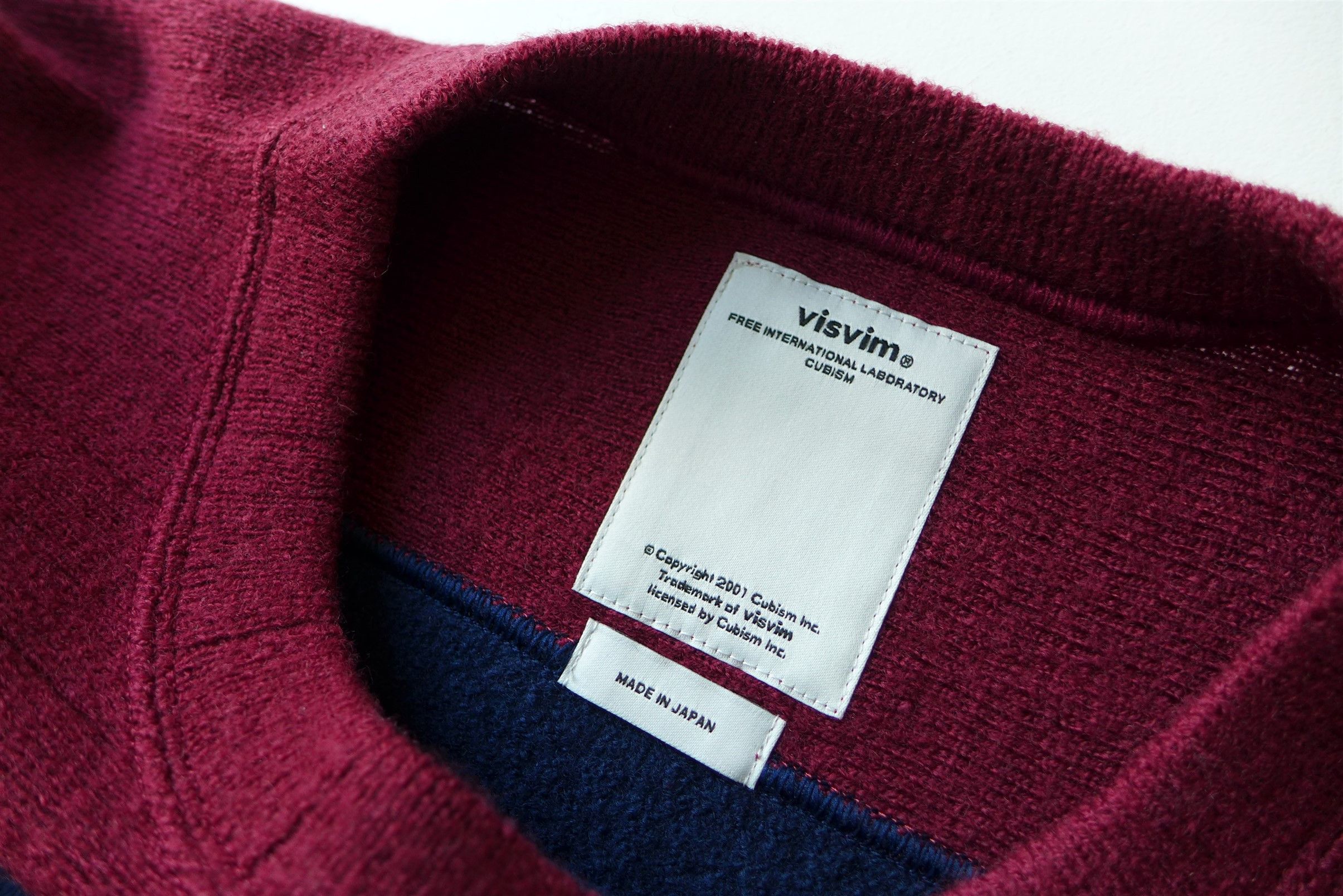 Visvim Visvim Isles Knit Prime Sweater - Navy & Merlot Wool Size US M / EU 48-50 / 2 - 5 Thumbnail