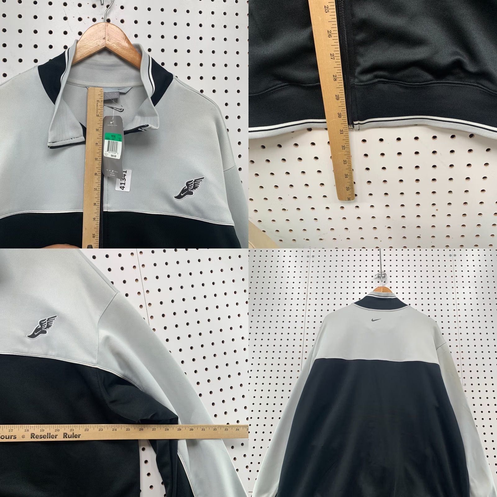 Nike VINTAGE Y2K Nike Track Jacket Mens XL Gray Black Zip NEW NWT Foot Wing Size US XL / EU 56 / 4 - 10 Thumbnail