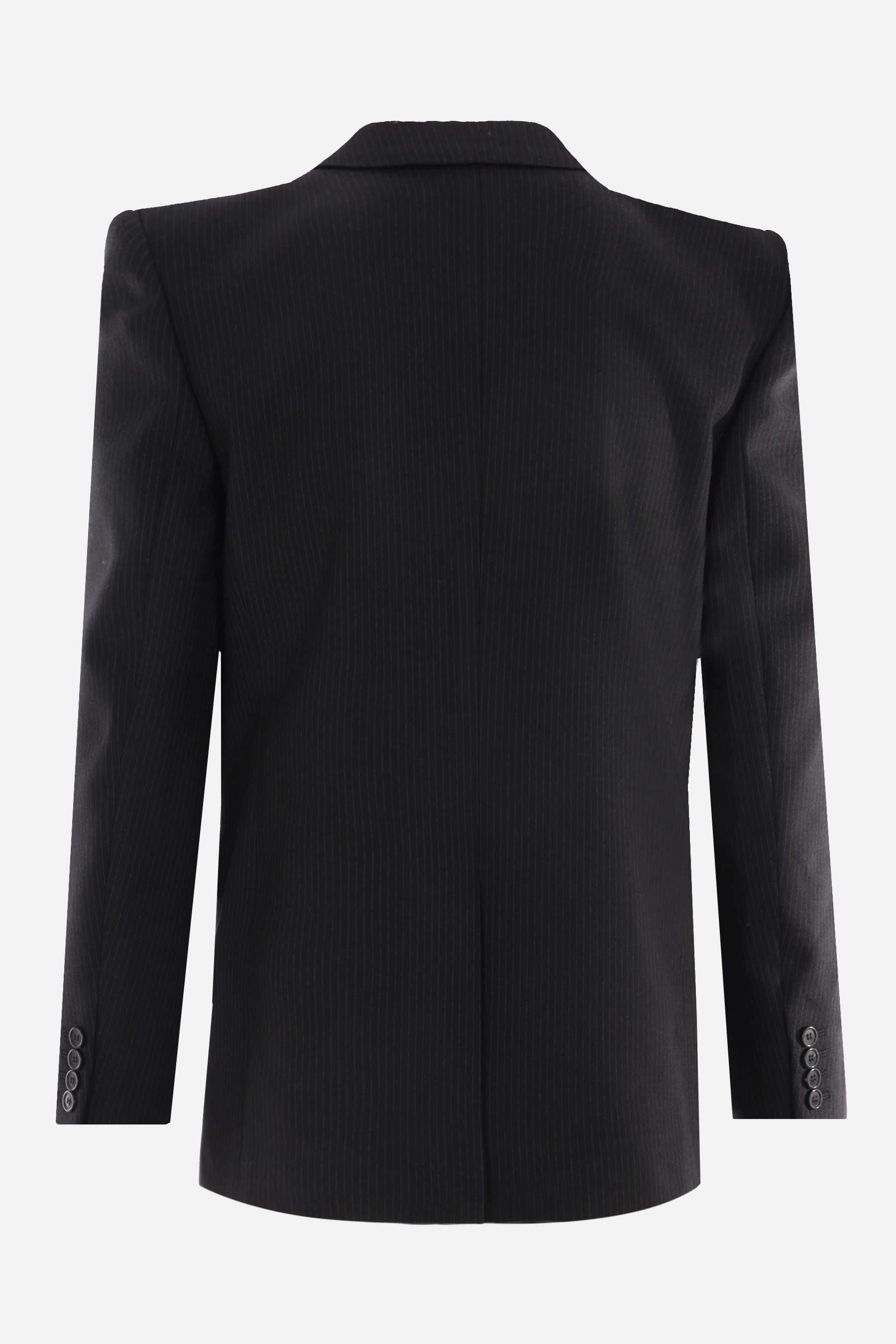 Saint Laurent Paris o1s1wg111124 Jacket In Striped Wool in Black Size US M / EU 48-50 / 2 - 2 Thumbnail