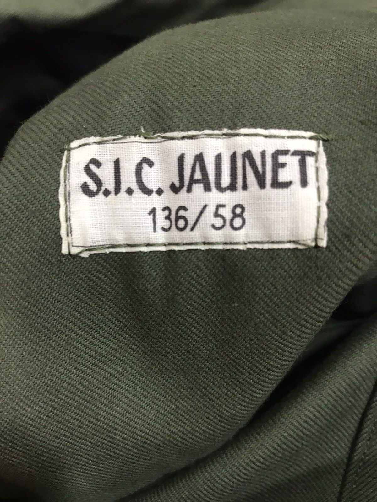 Other 60s FRENCH ARMY CHORE COAT sage, like new stiff work jacket Size US M / EU 48-50 / 2 - 8 Thumbnail