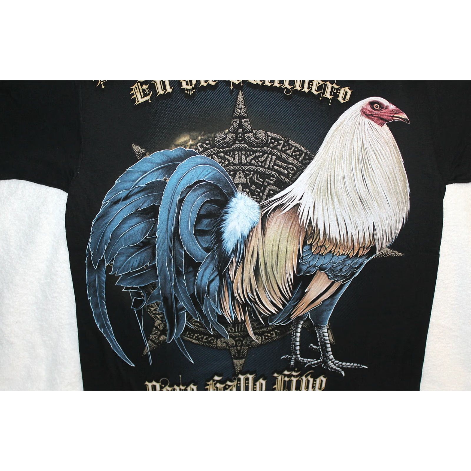 Vintage VINTAGE Rooster Aztec Sunstone Graphic T-Shirt Men 3XL Black Cotton Size US XXL / EU 58 / 5 - 2 Thumbnail