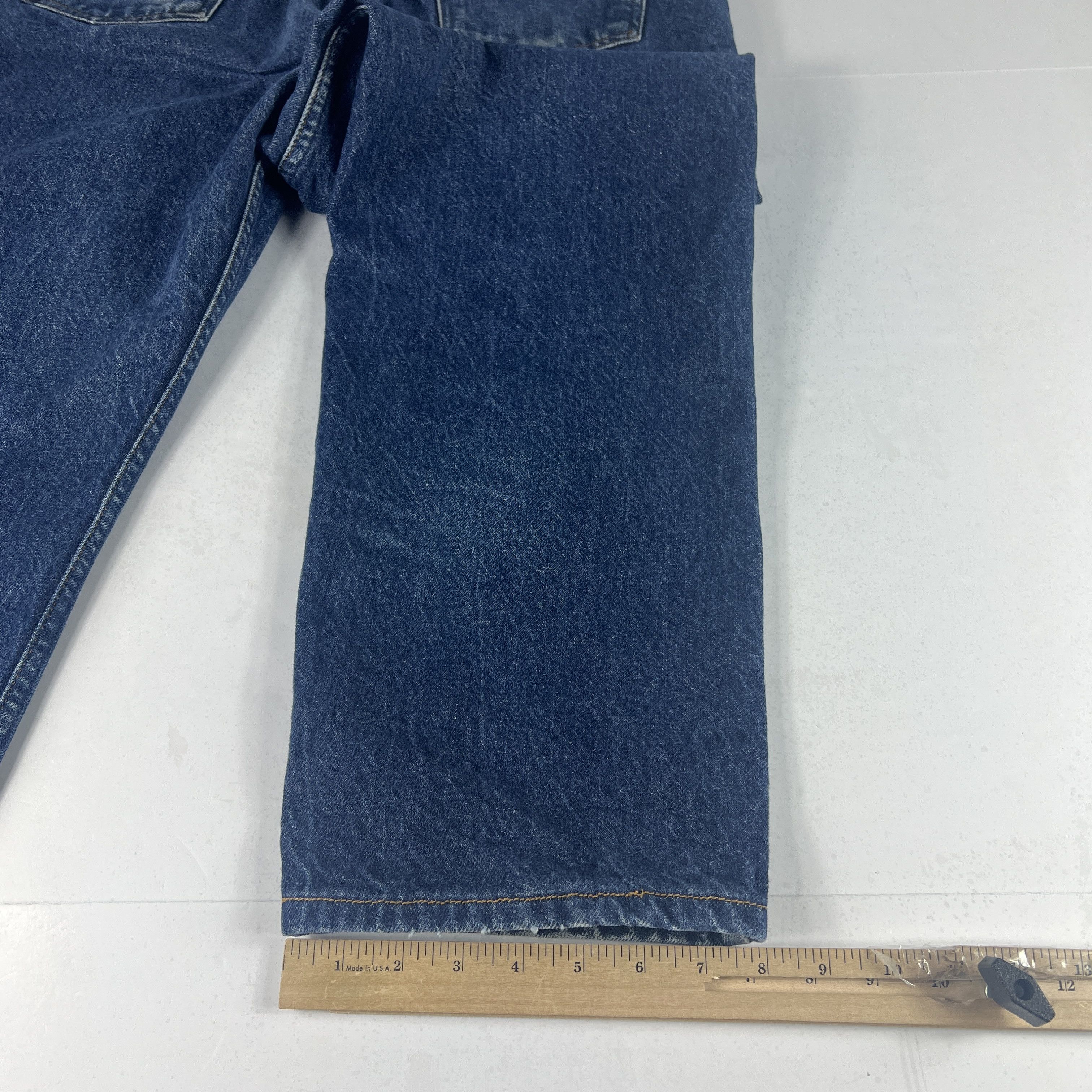 Levi's × Vintage VTG 90s Levi's Jean 505 Straight Dark Blue Denim Orange Tab Size US 37 - 14 Thumbnail