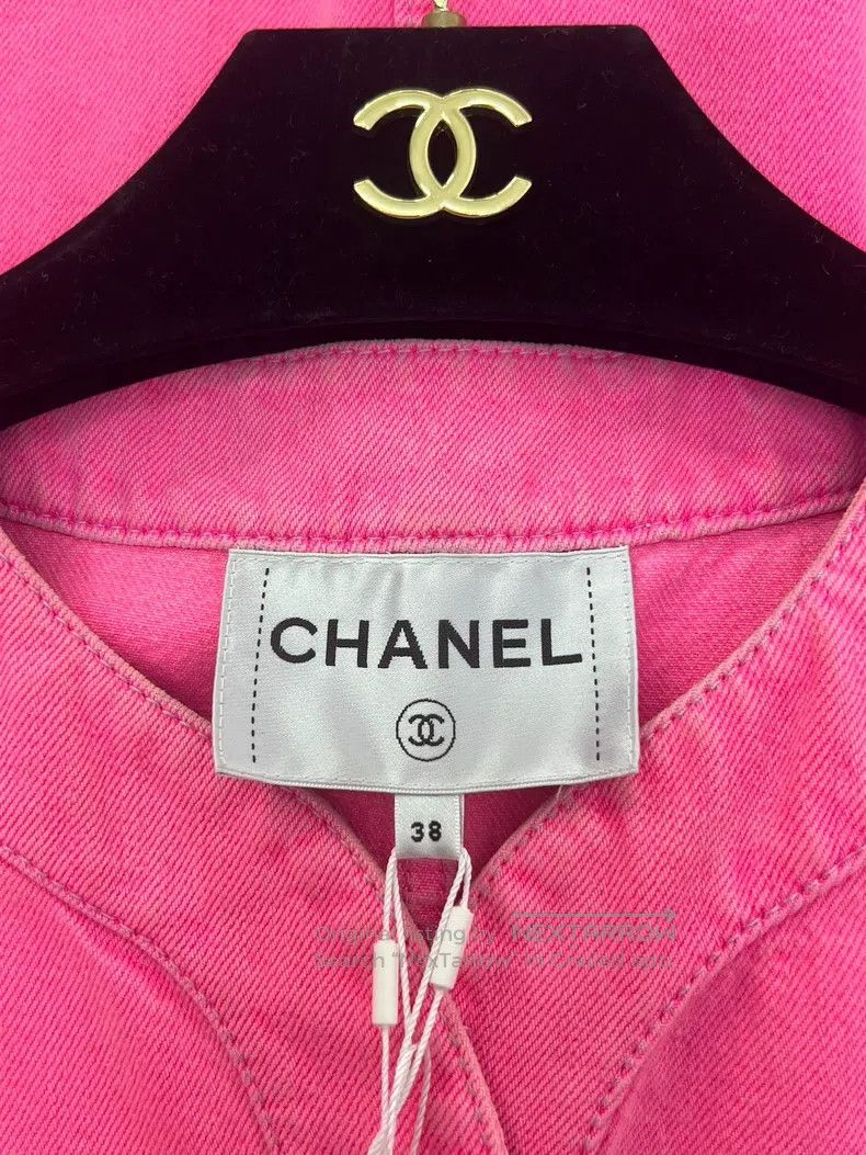 Chanel Chanel Fantasy pink camelia denim jacket Size XS / US 0-2 / IT 36-38 - 3 Thumbnail
