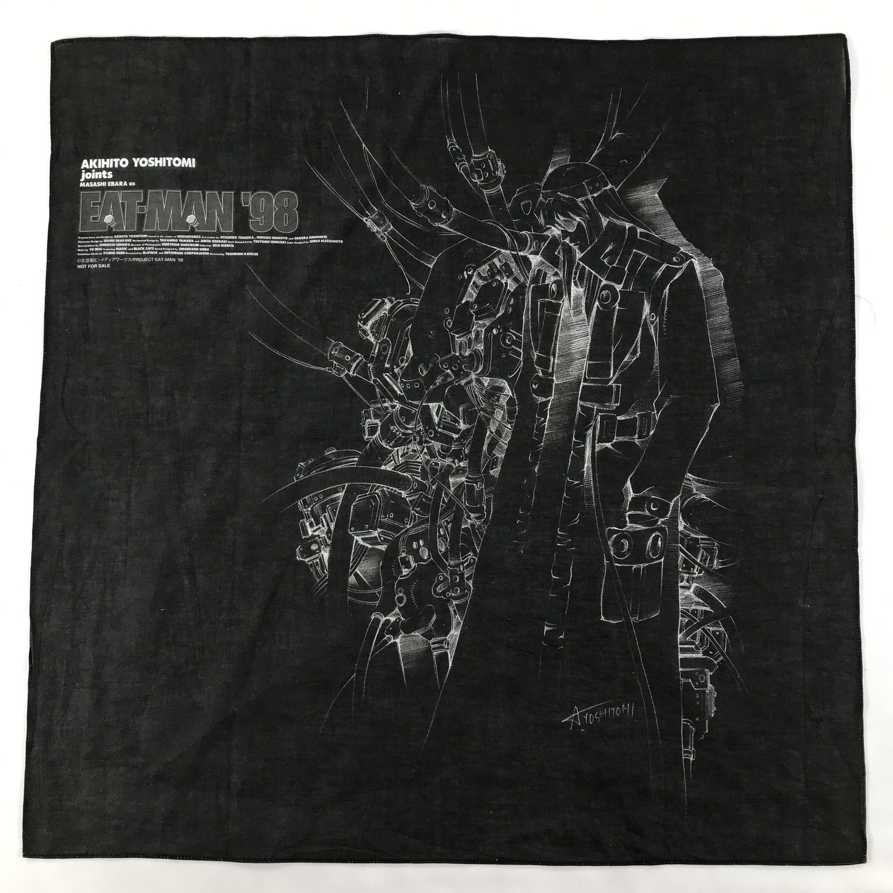 Anime × Japanese Brand × Vintage Eat Man Bandana / Handkerchief / Neckerchief -S1775 Size ONE SIZE - 1 Thumbnail