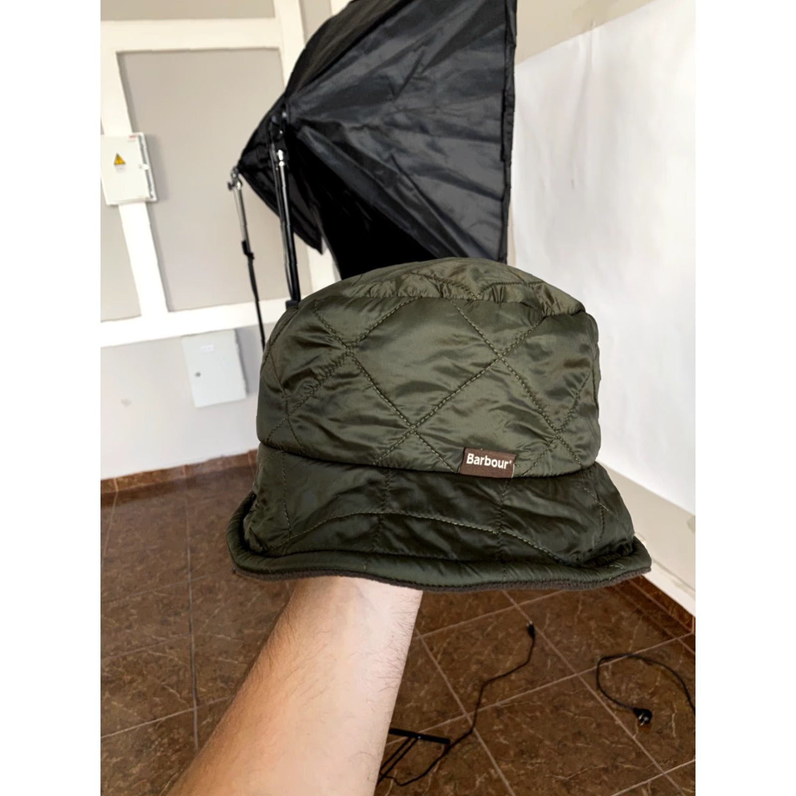 Barbour VINTAGE Barbour Bucket Hat Men OS Green Retro Y2K Size ONE SIZE - 2 Thumbnail