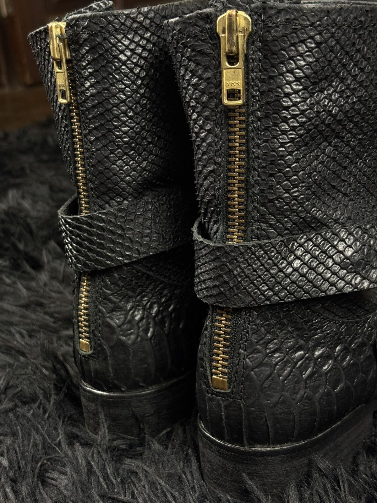 Other Rick Owens Style Archive Python Snake Skin Leather Boots Size US 7 / EU 40 - 14 Thumbnail