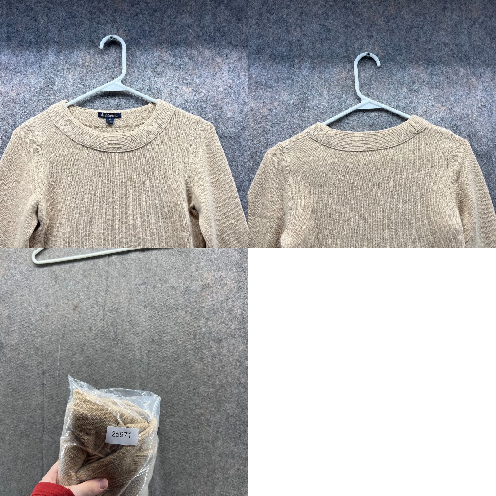 Brooks Brothers VINTAGE Brooks Brothers Sweater Women XS Ladies Khaki Crewneck Pullover Bow Tie Knit Size XS / US 0-2 / IT 36-38 - 8 Thumbnail