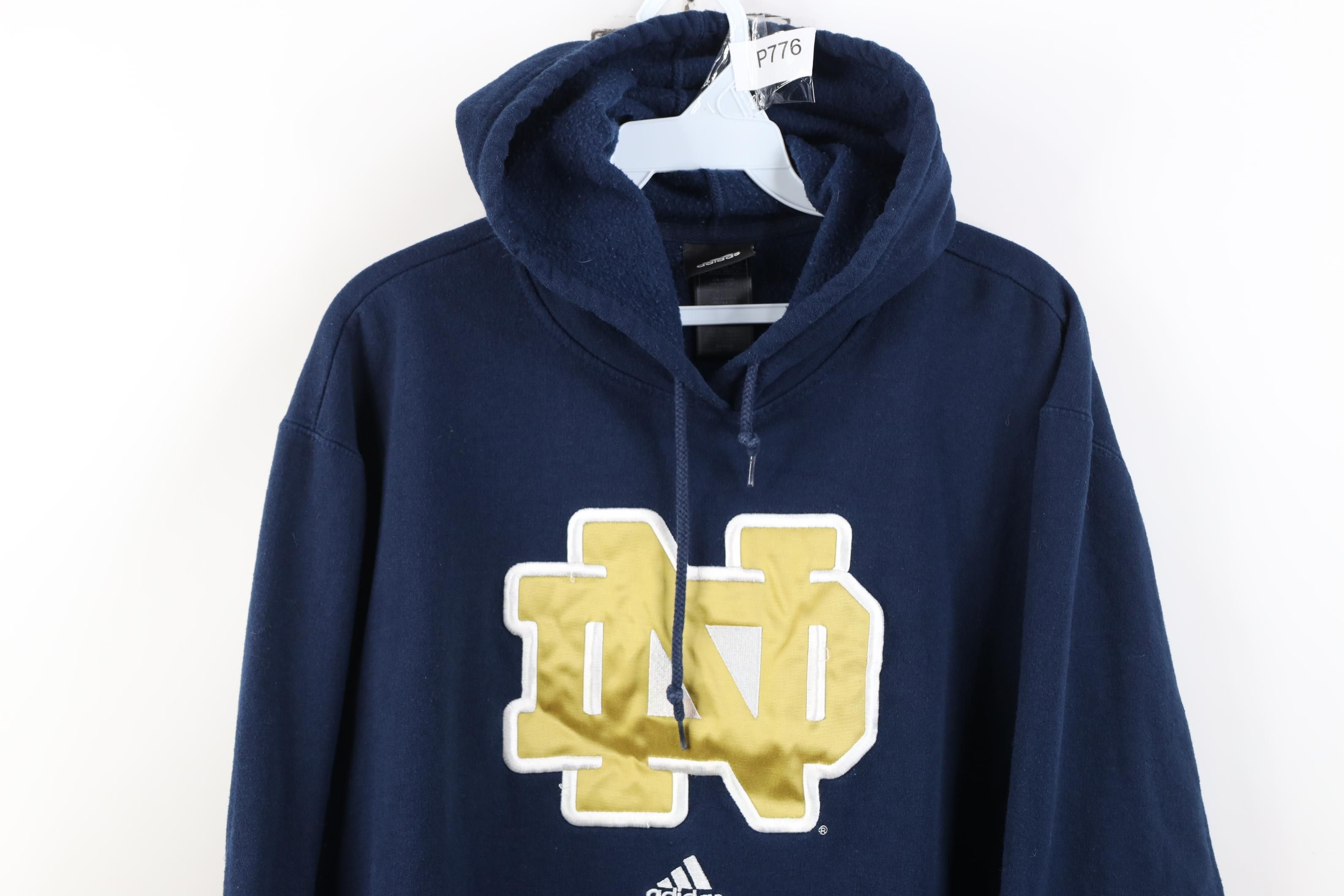 Adidas Vintage Y2K Adidas Notre Dame University Hoodie Sweatshirt Size US M / EU 48-50 / 2 - 2 Thumbnail